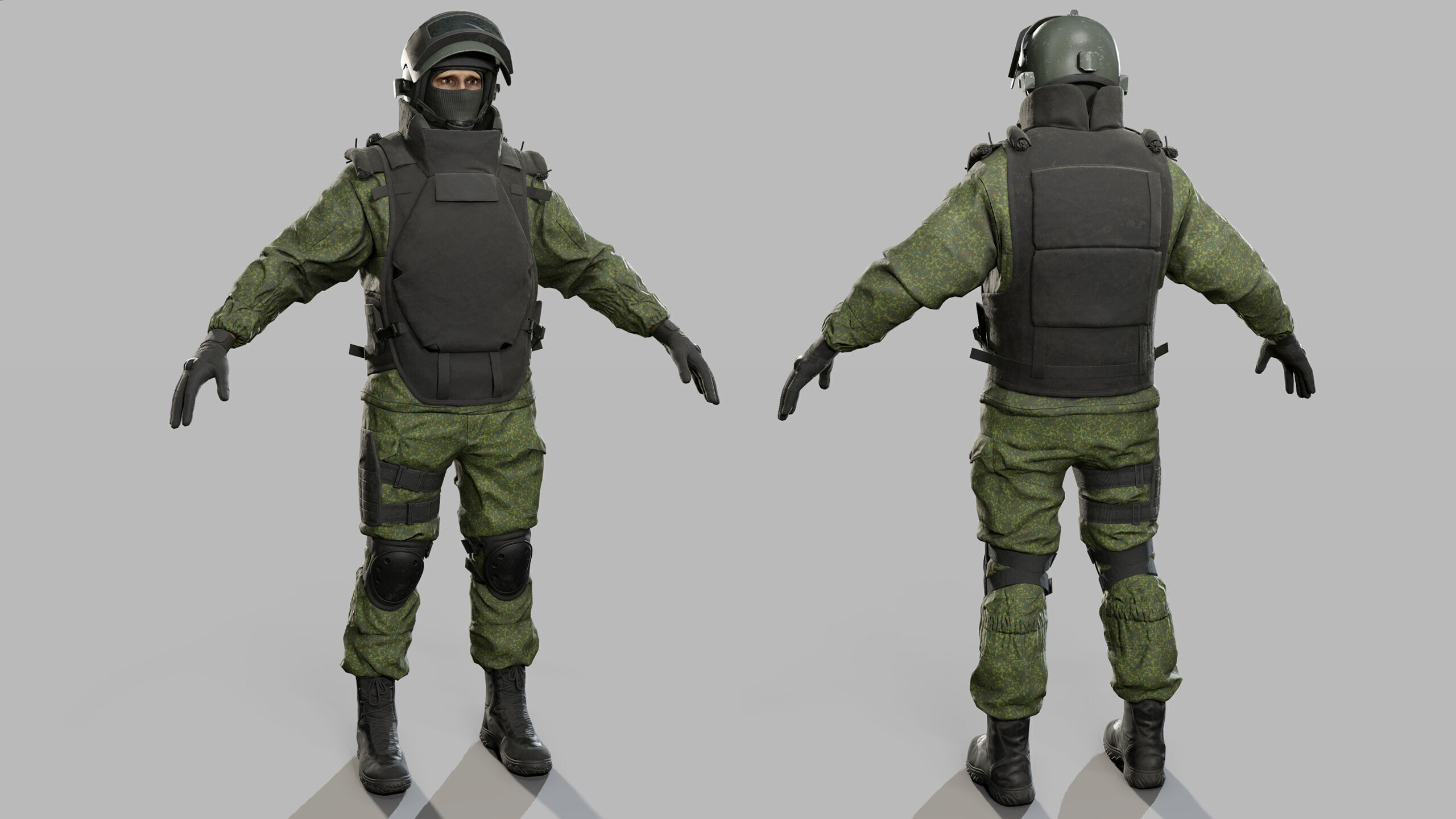 Modern Russian Soldier Low-poly 3D model_34