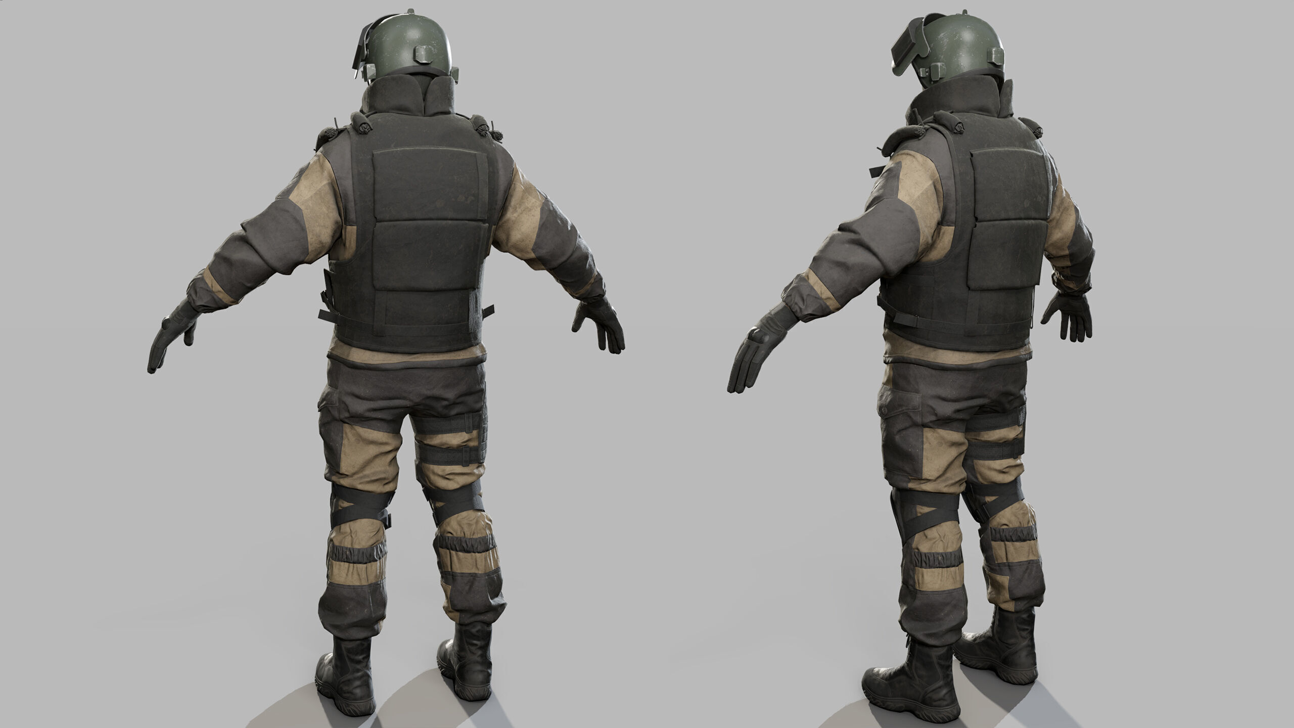 Modern Russian Soldier Low-poly 3D model_28