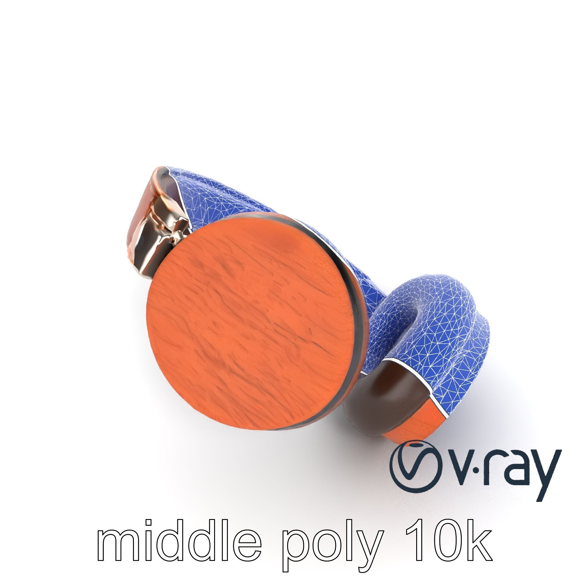 Artisan Crafted Wooden Headphones model pack Low-poly 3D model_20