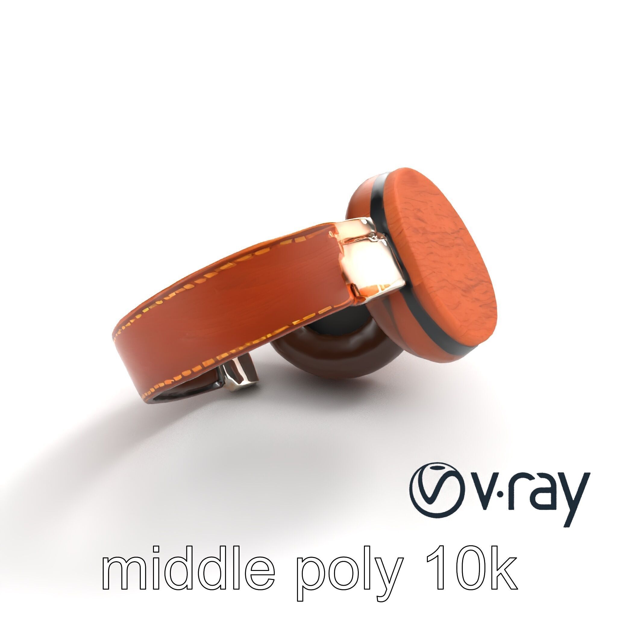 Artisan Crafted Wooden Headphones model pack Low-poly 3D model_6