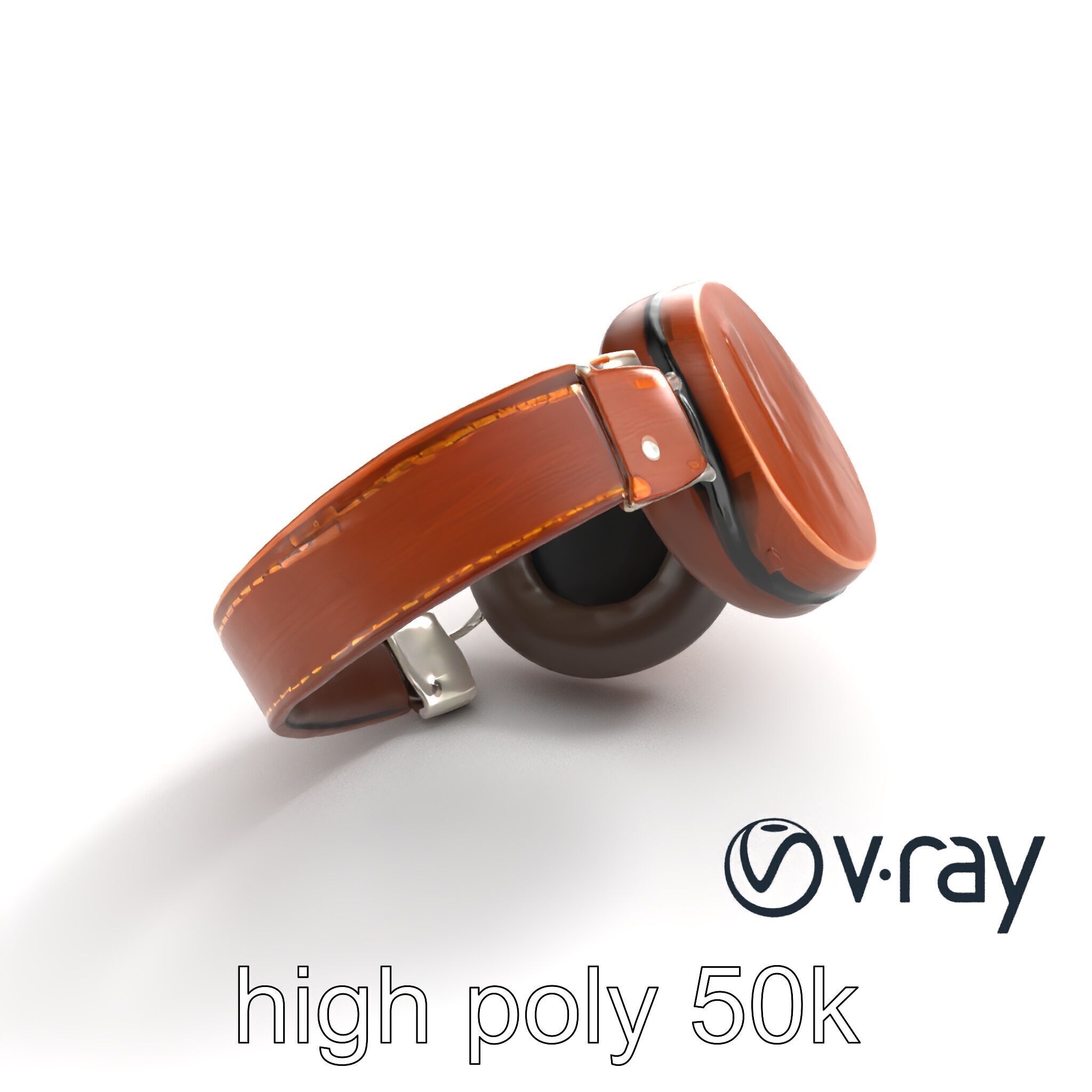 Artisan Crafted Wooden Headphones model pack Low-poly 3D model_11