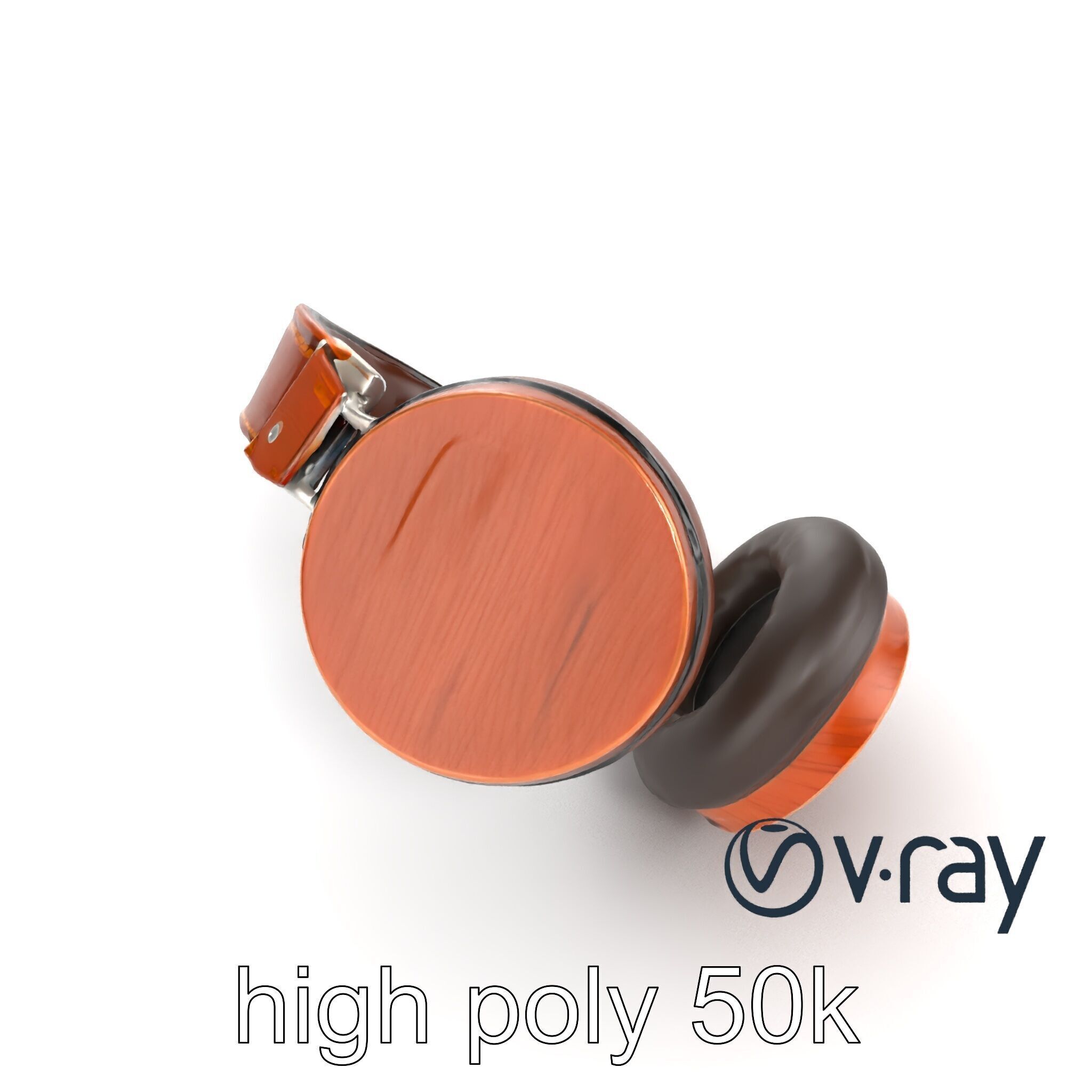 Artisan Crafted Wooden Headphones model pack Low-poly 3D model_22