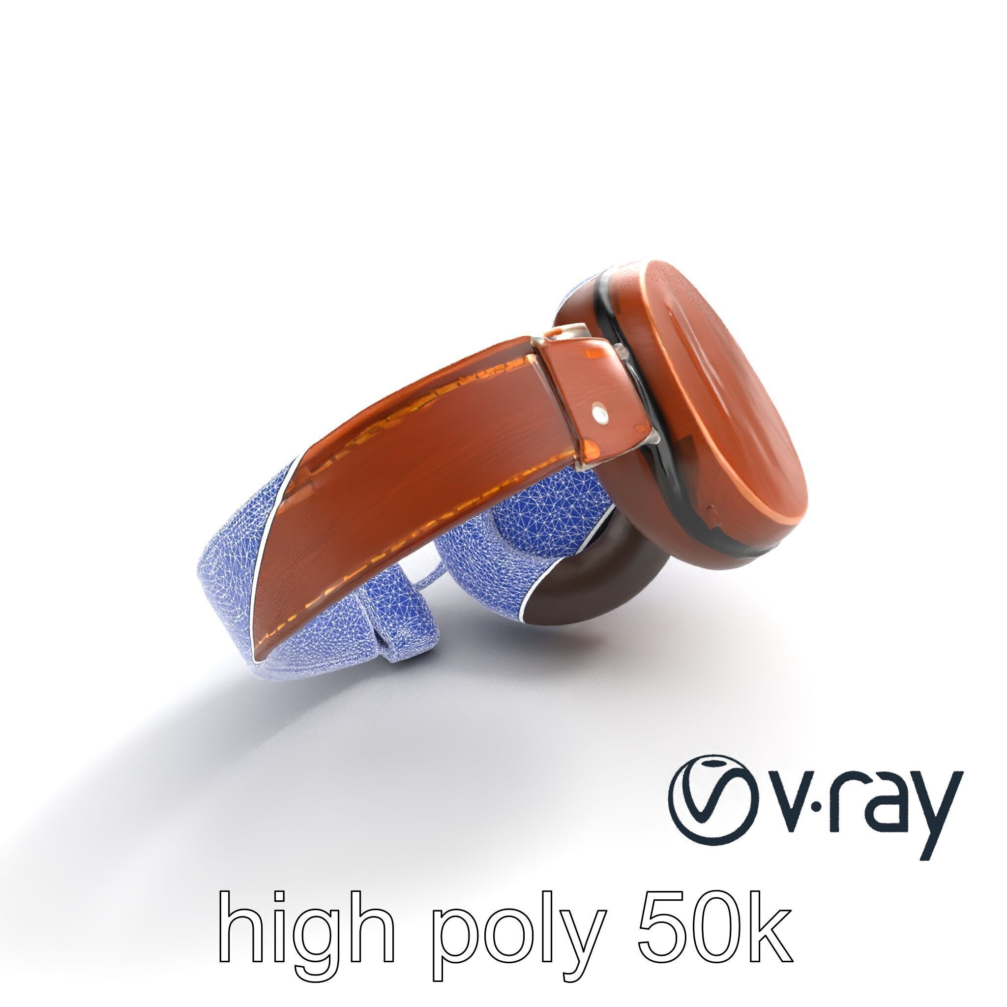 Artisan Crafted Wooden Headphones model pack Low-poly 3D model_23