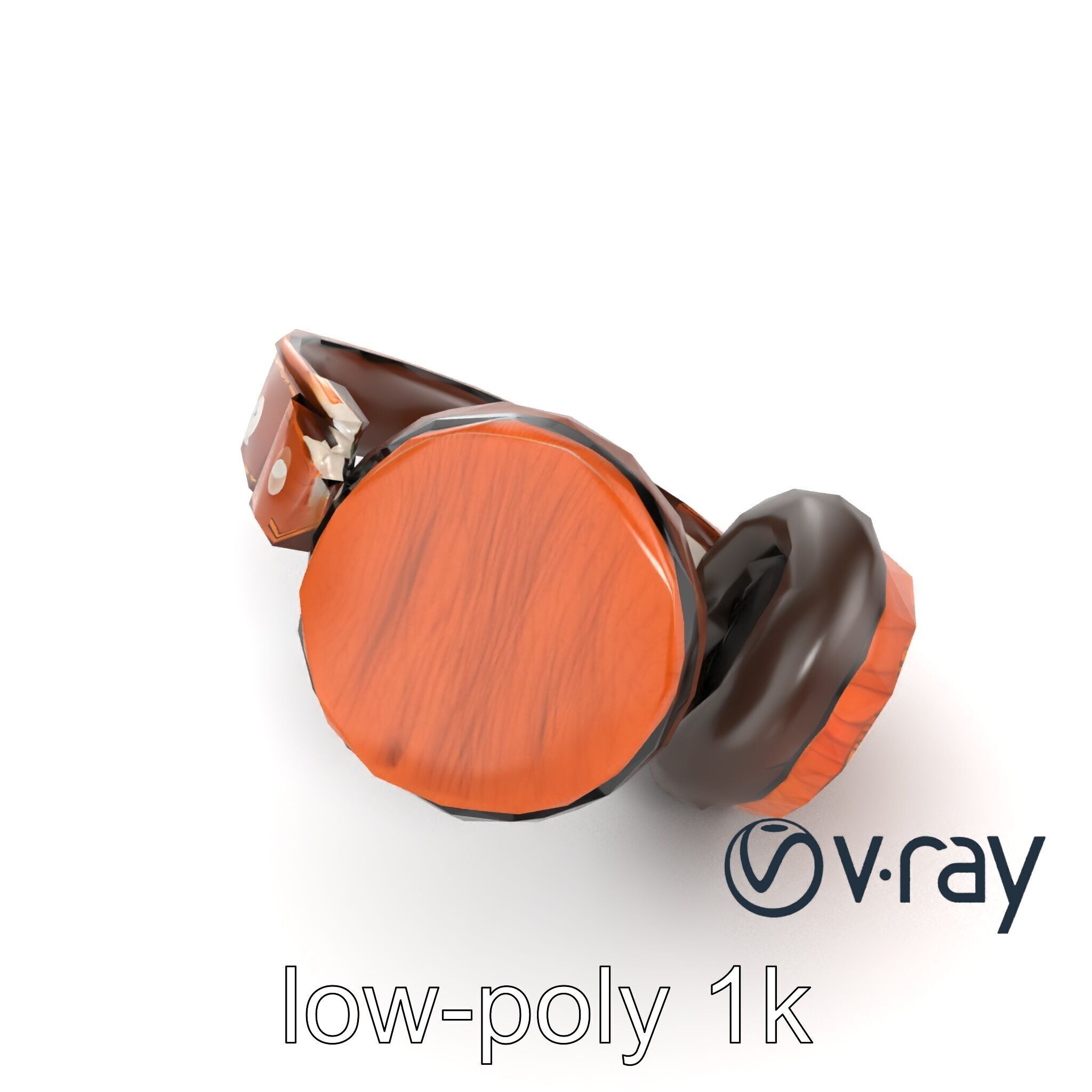 Artisan Crafted Wooden Headphones model pack Low-poly 3D model_10