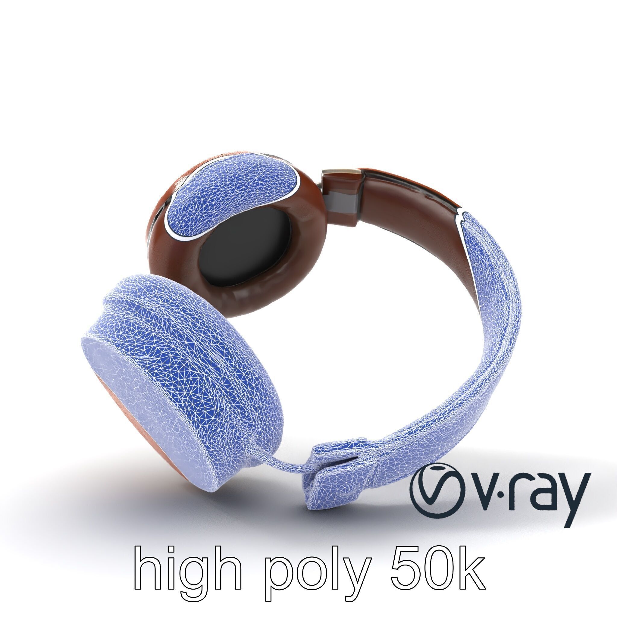 Artisan Crafted Wooden Headphones model pack Low-poly 3D model_29