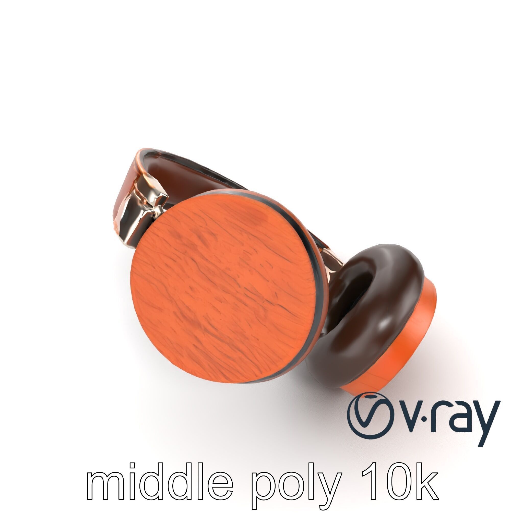 Artisan Crafted Wooden Headphones model pack Low-poly 3D model_15