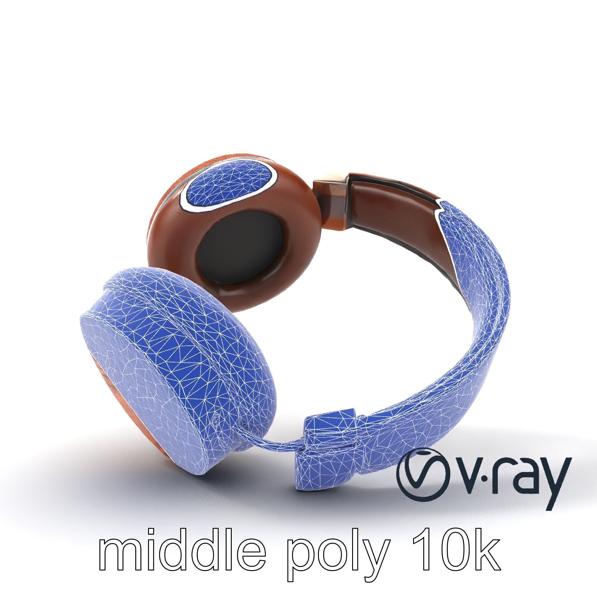 Artisan Crafted Wooden Headphones model pack Low-poly 3D model_31