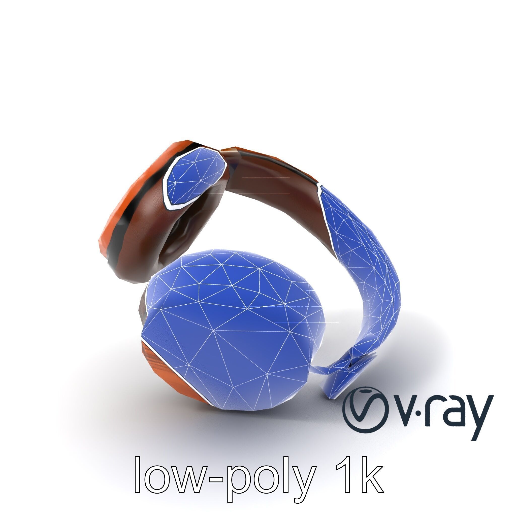 Artisan Crafted Wooden Headphones model pack Low-poly 3D model_19