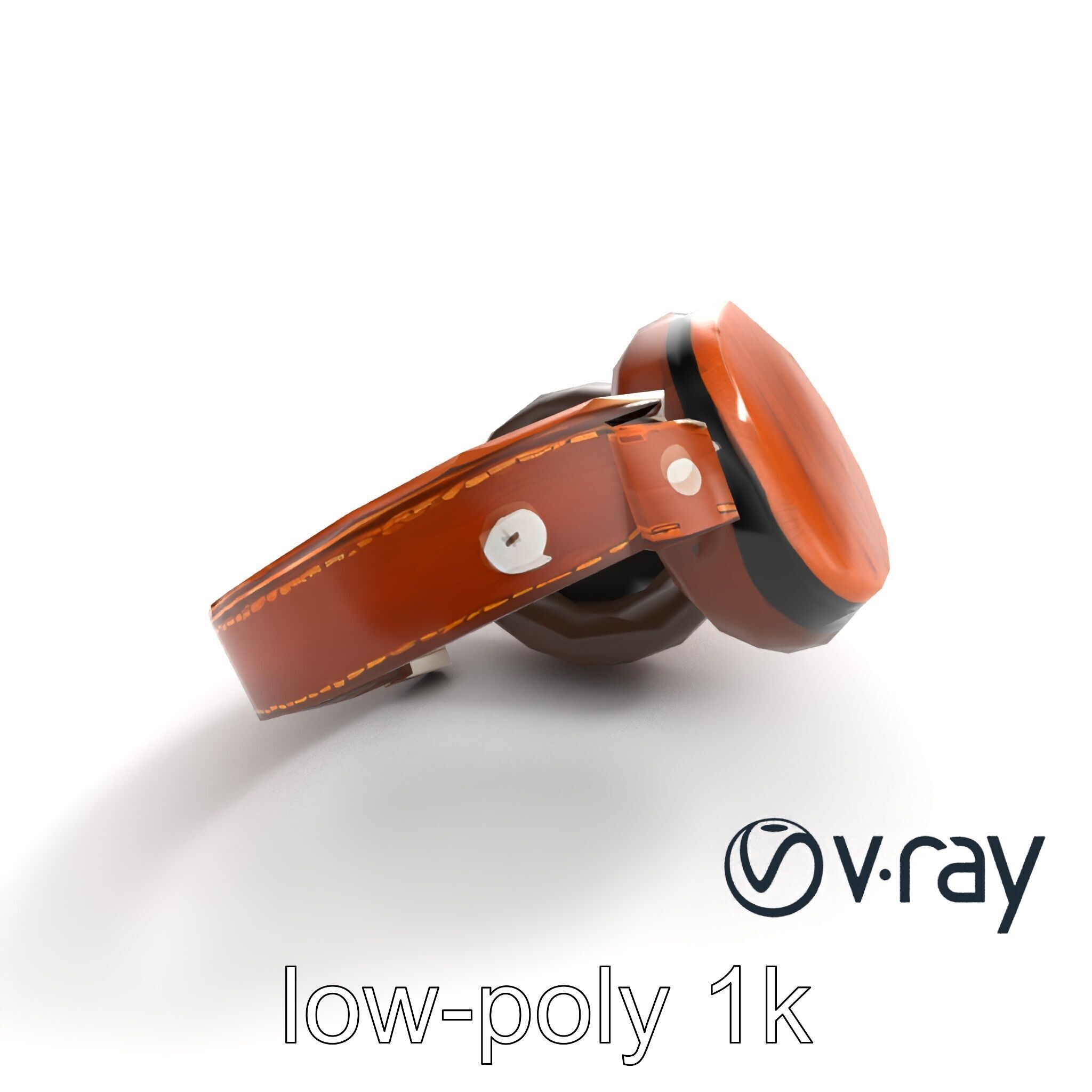 Artisan Crafted Wooden Headphones model pack Low-poly 3D model_7