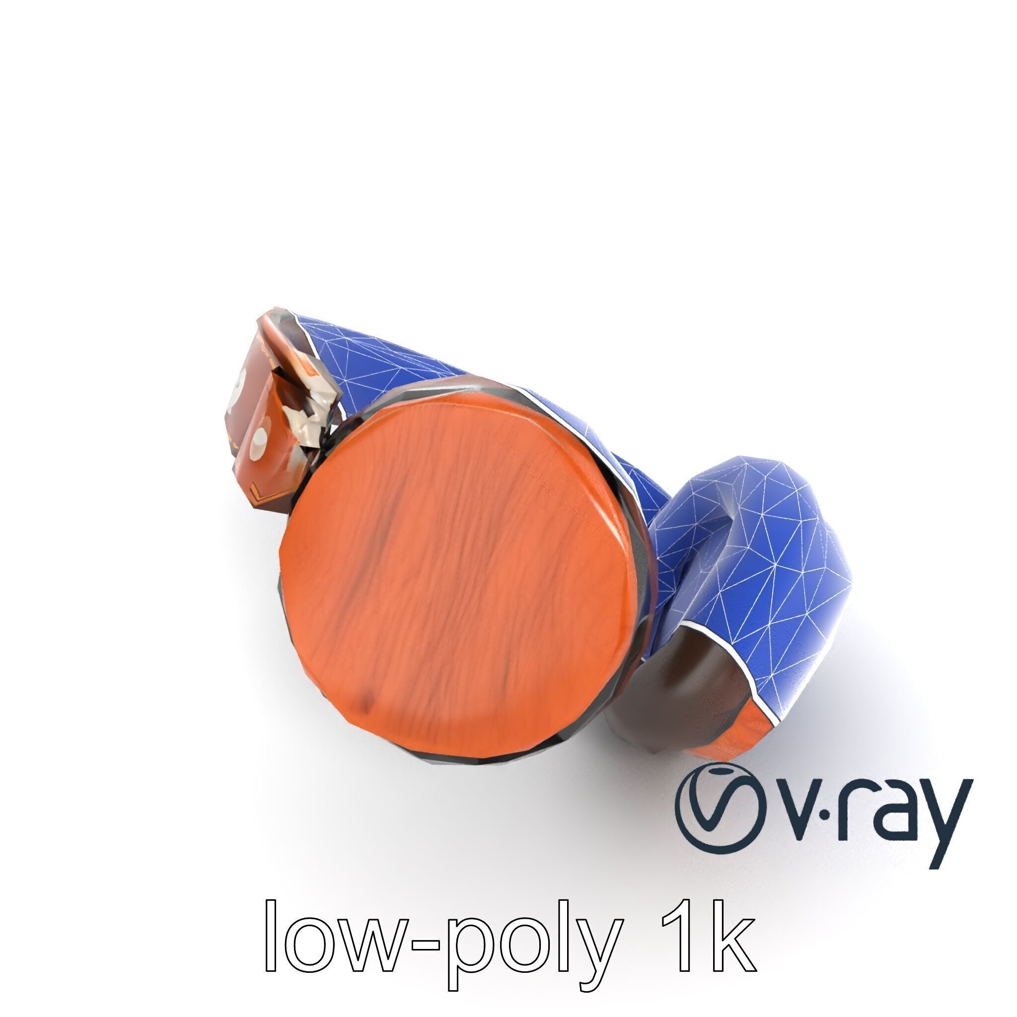 Artisan Crafted Wooden Headphones model pack Low-poly 3D model_18