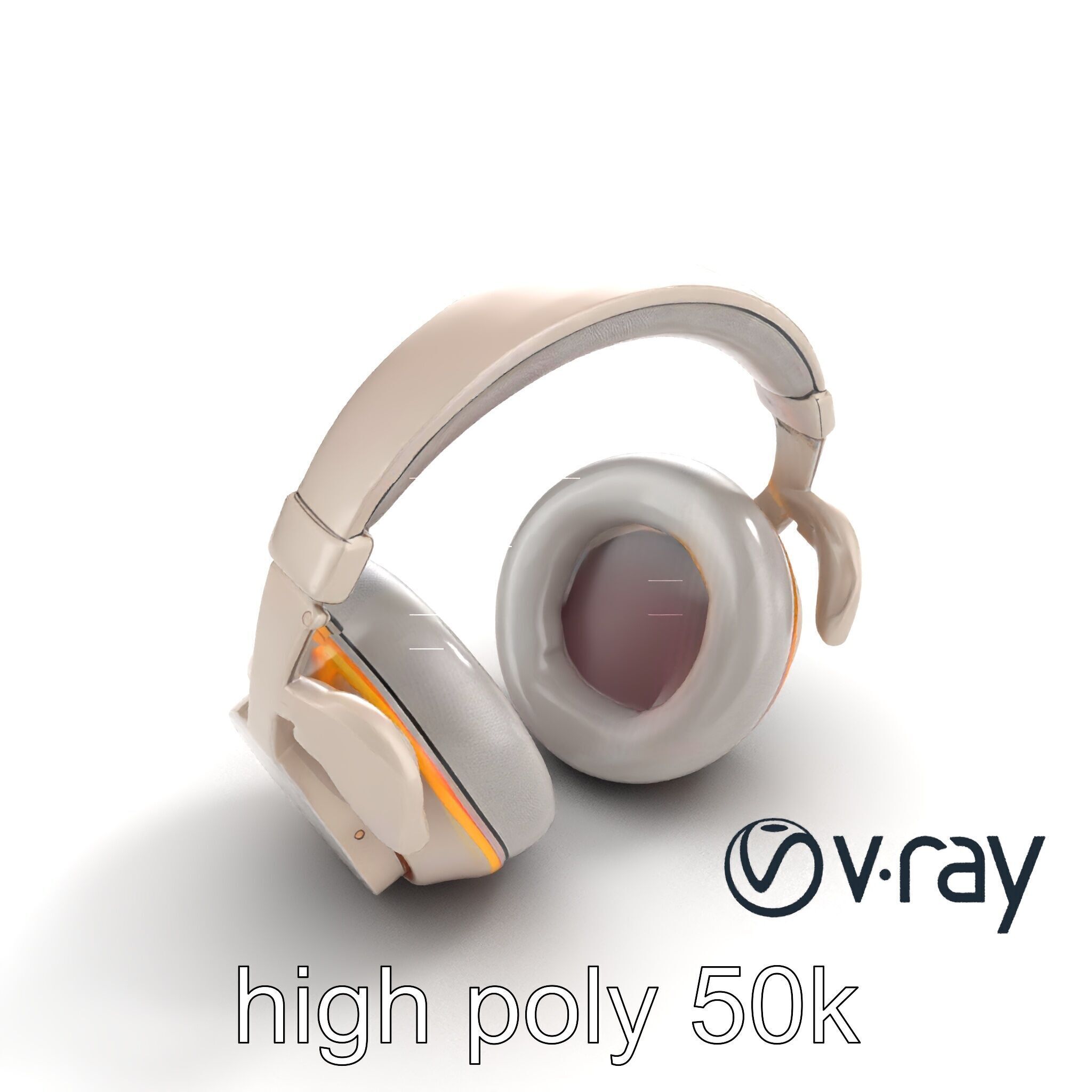 Futuristic Wireless Headphones with LED Accents model pack Low-poly 3D model_28