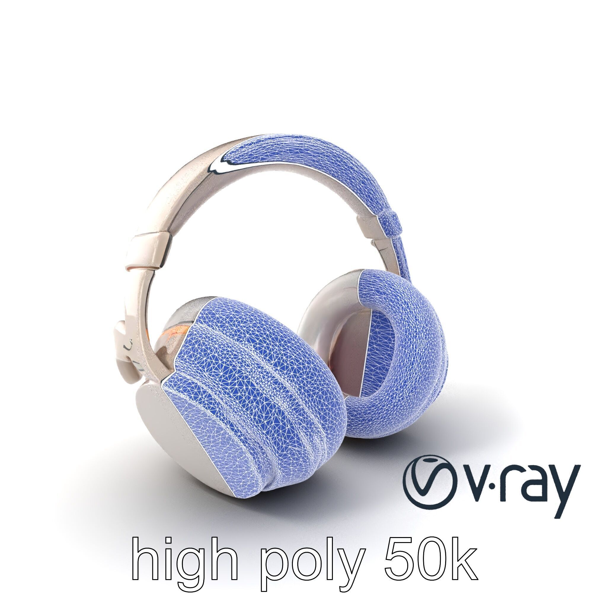 Futuristic Wireless Headphones with LED Accents model pack Low-poly 3D model_8