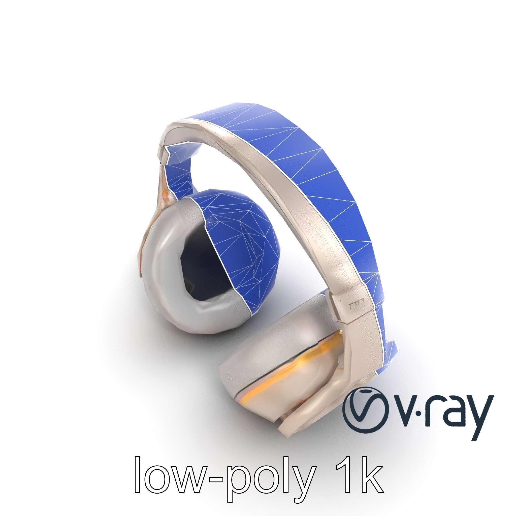Futuristic Wireless Headphones with LED Accents model pack Low-poly 3D model_15