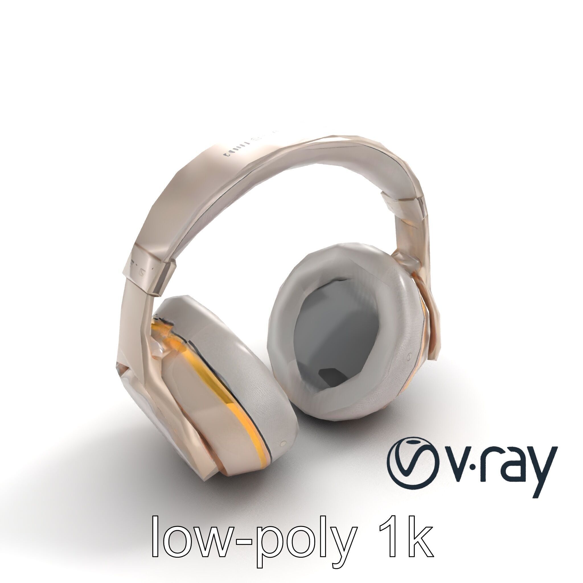 Futuristic Wireless Headphones with LED Accents model pack Low-poly 3D model_10