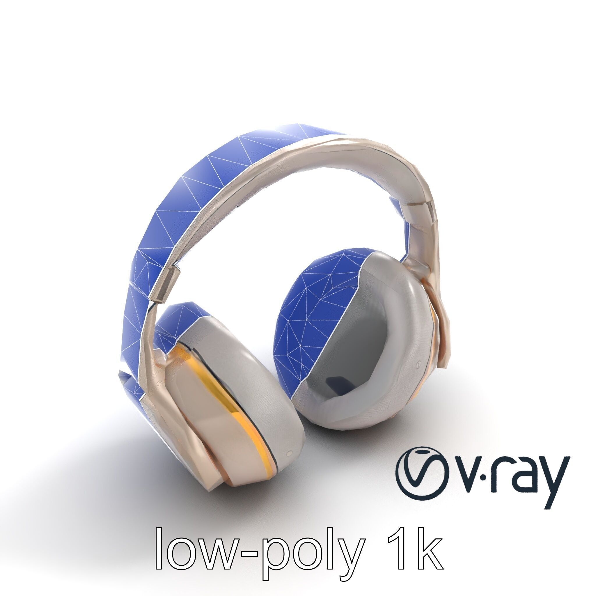 Futuristic Wireless Headphones with LED Accents model pack Low-poly 3D model_16