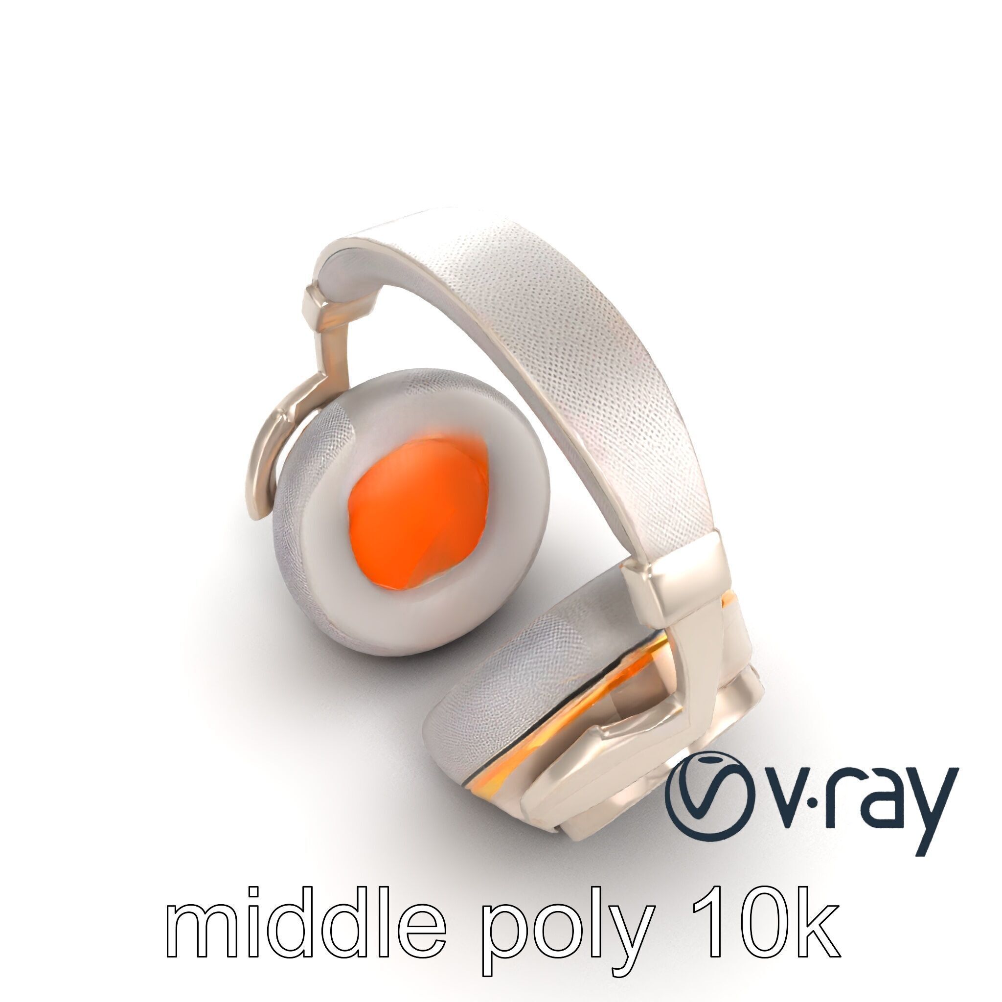 Futuristic Wireless Headphones with LED Accents model pack Low-poly 3D model_11