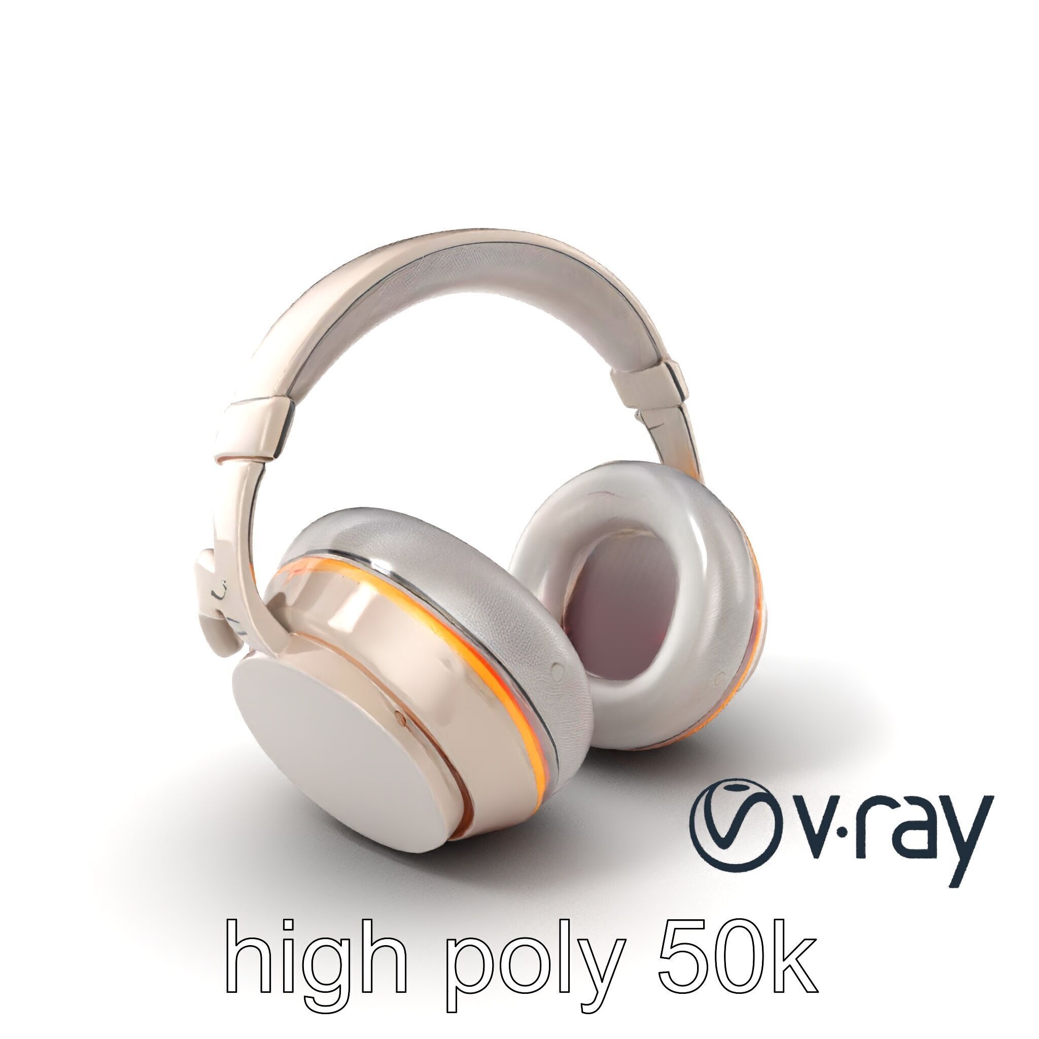 Futuristic Wireless Headphones with LED Accents model pack Low-poly 3D model_5