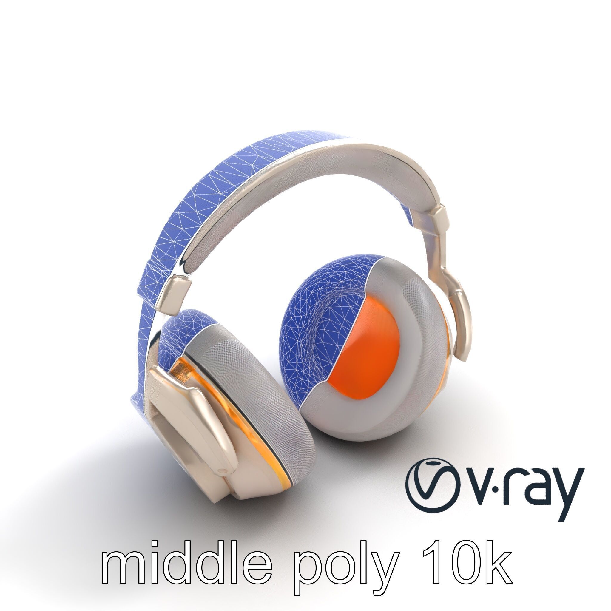 Futuristic Wireless Headphones with LED Accents model pack Low-poly 3D model_30