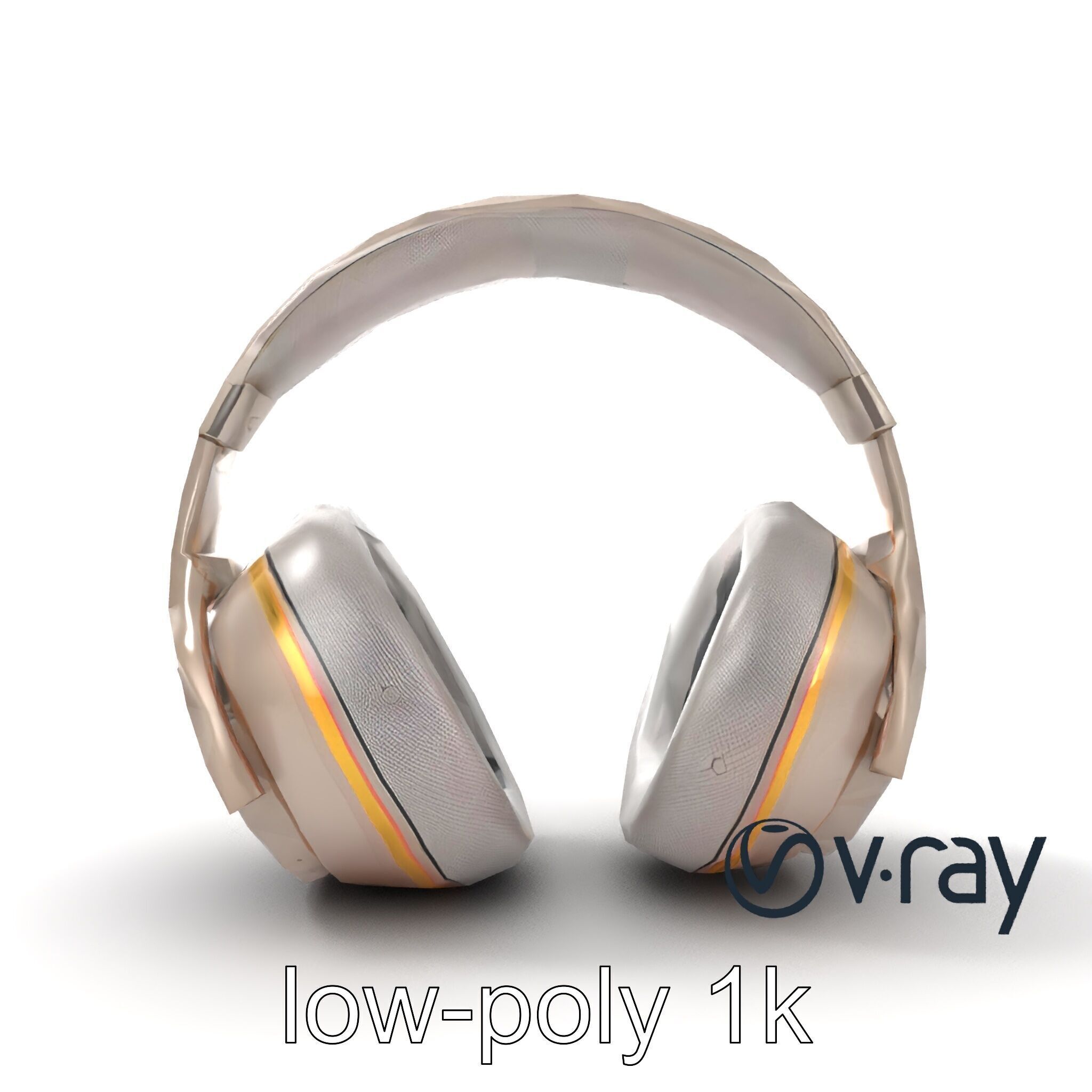 Futuristic Wireless Headphones with LED Accents model pack Low-poly 3D model_23