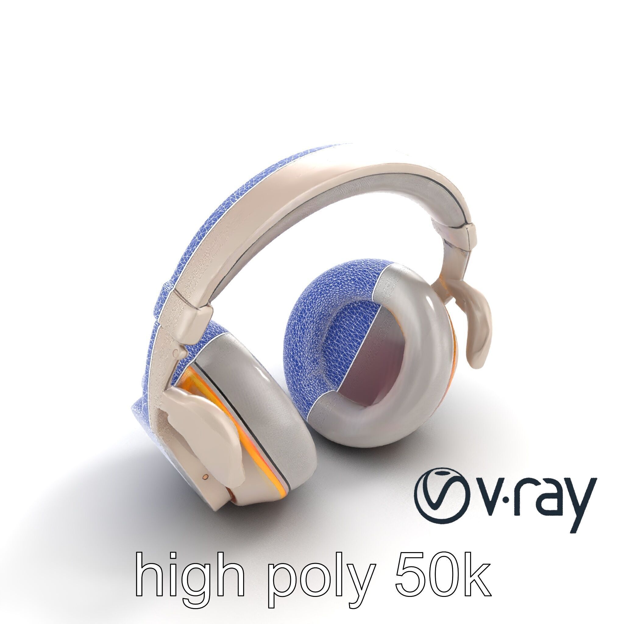 Futuristic Wireless Headphones with LED Accents model pack Low-poly 3D model_31