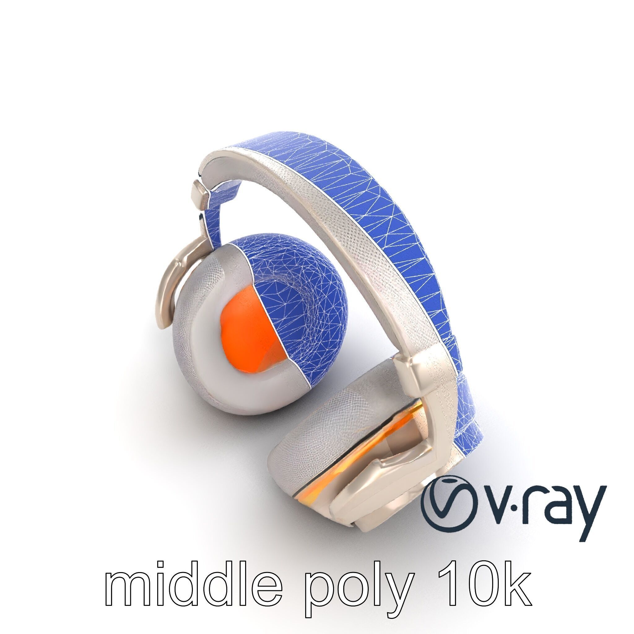 Futuristic Wireless Headphones with LED Accents model pack Low-poly 3D model_21