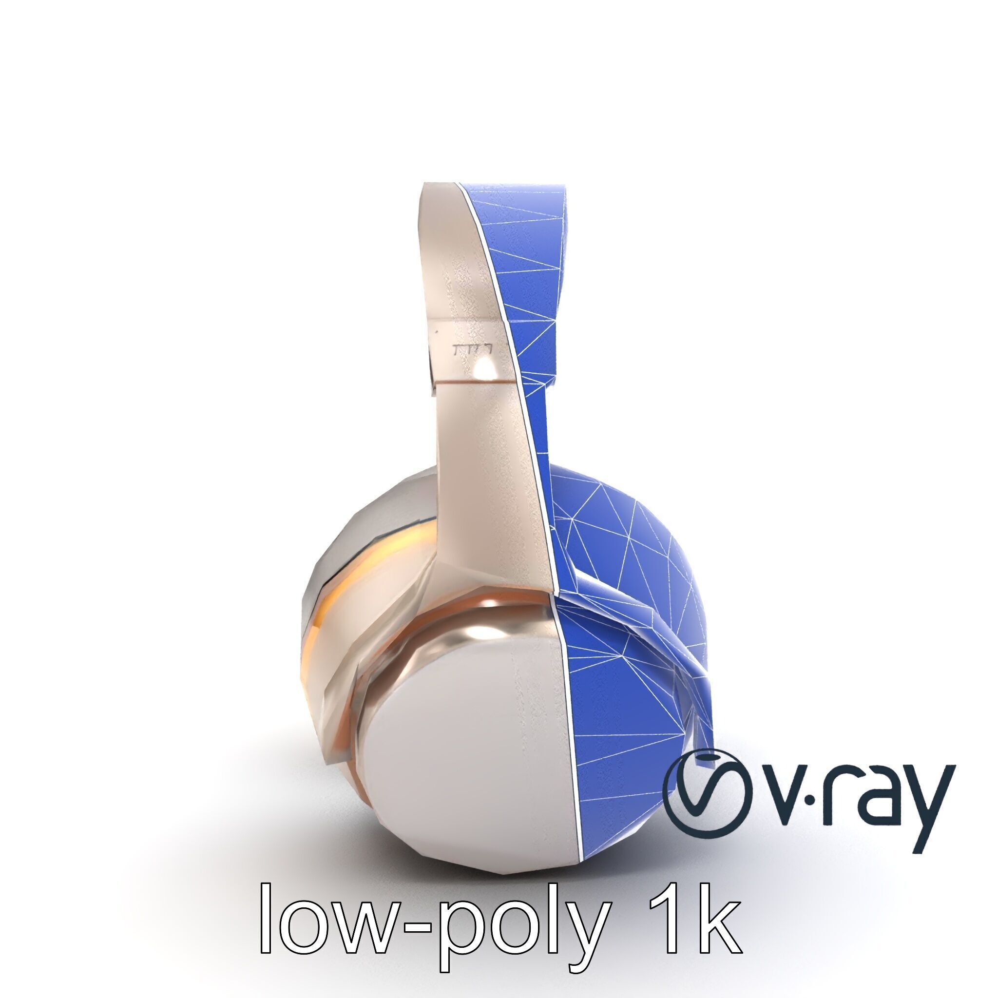 Futuristic Wireless Headphones with LED Accents model pack Low-poly 3D model_26