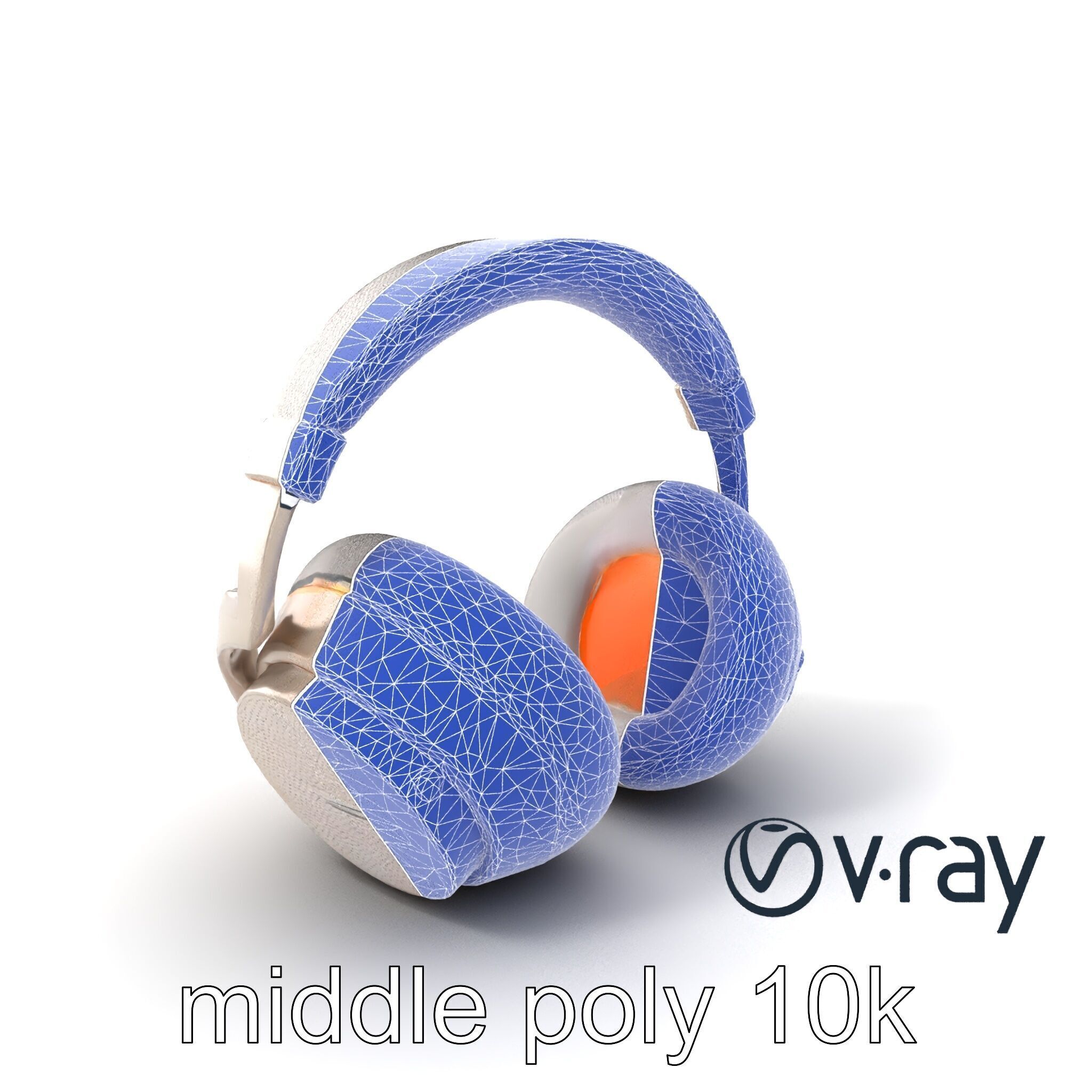 Futuristic Wireless Headphones with LED Accents model pack Low-poly 3D model_6