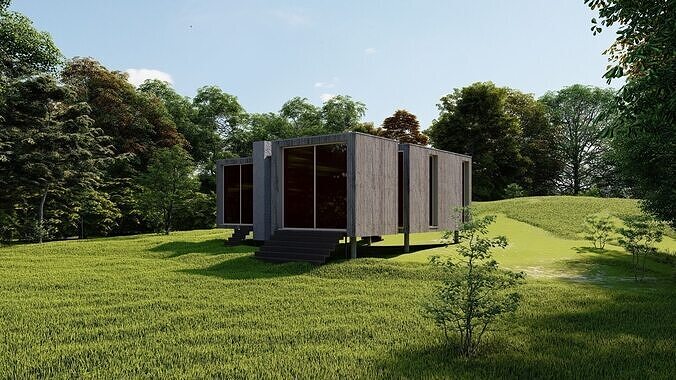 Forest villa-Casa Scene-Modern Villa 3D model 7