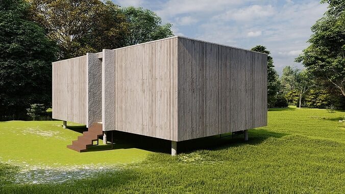 Forest villa-Casa Scene-Modern Villa 3D model 5