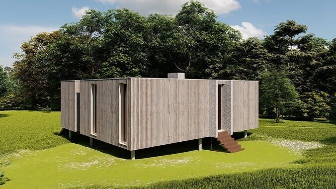 Forest villa-Casa Scene-Modern Villa 3D model 3