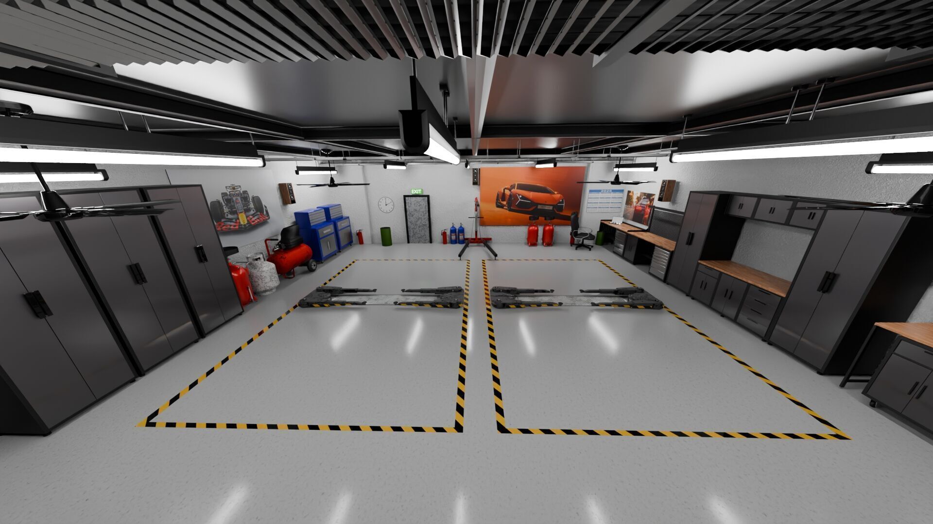Garage Rigged Animated 3D model_20