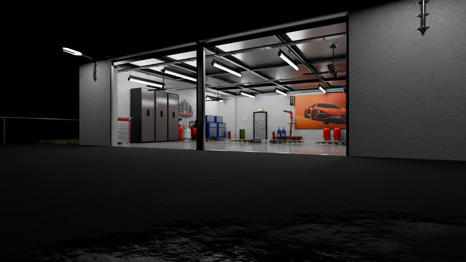 Garage Rigged Animated 3D model_19