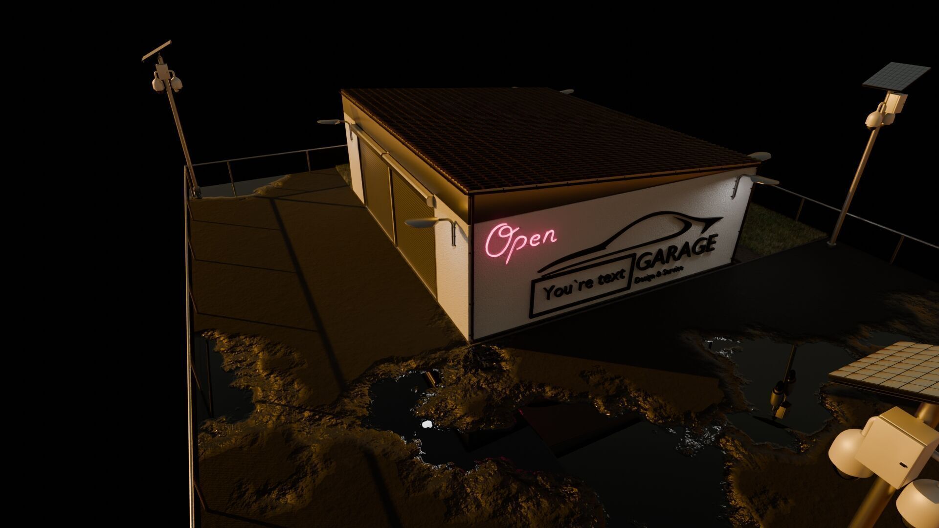 Garage Rigged Animated 3D model_11