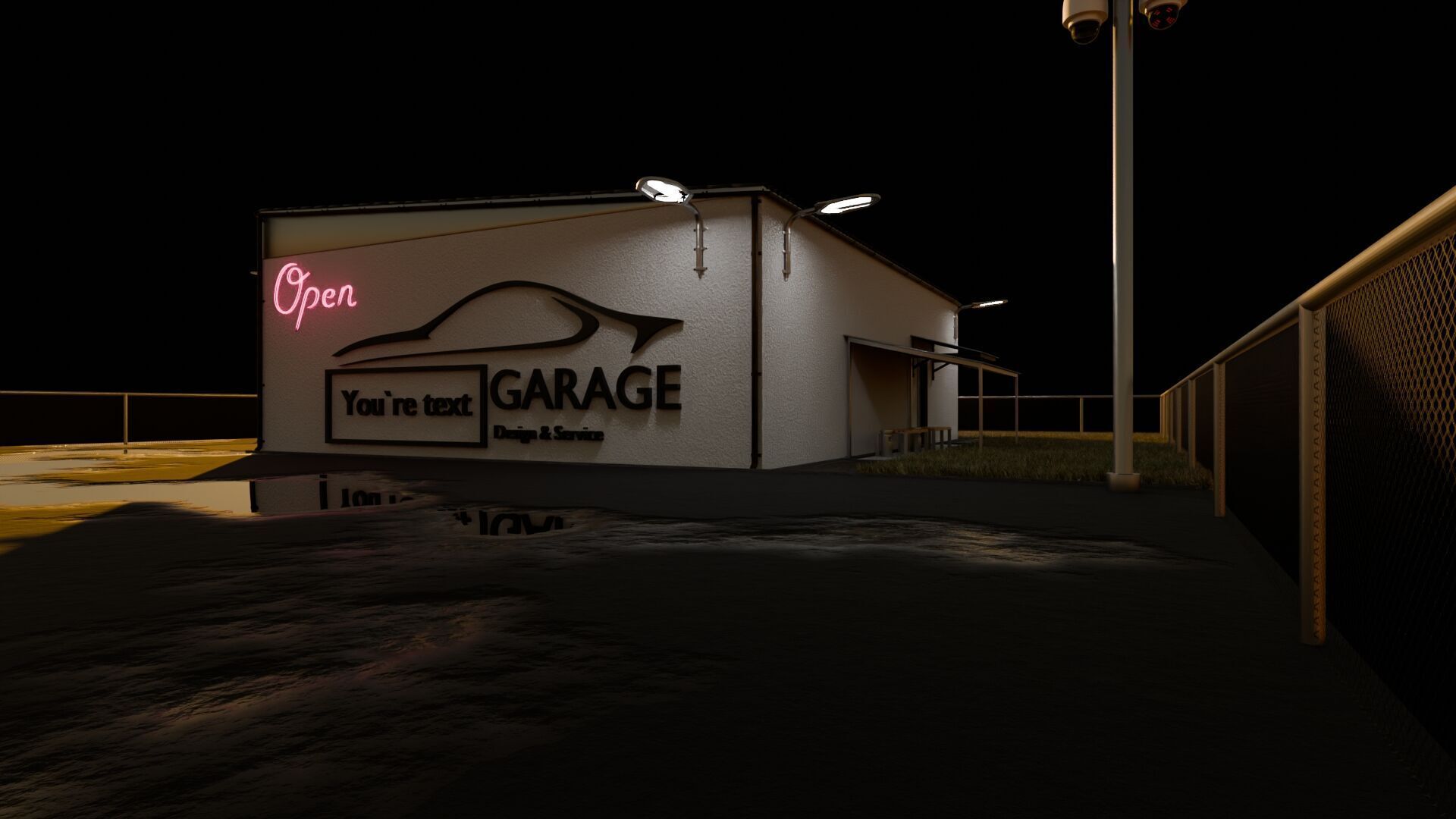 Garage Rigged Animated 3D model_14