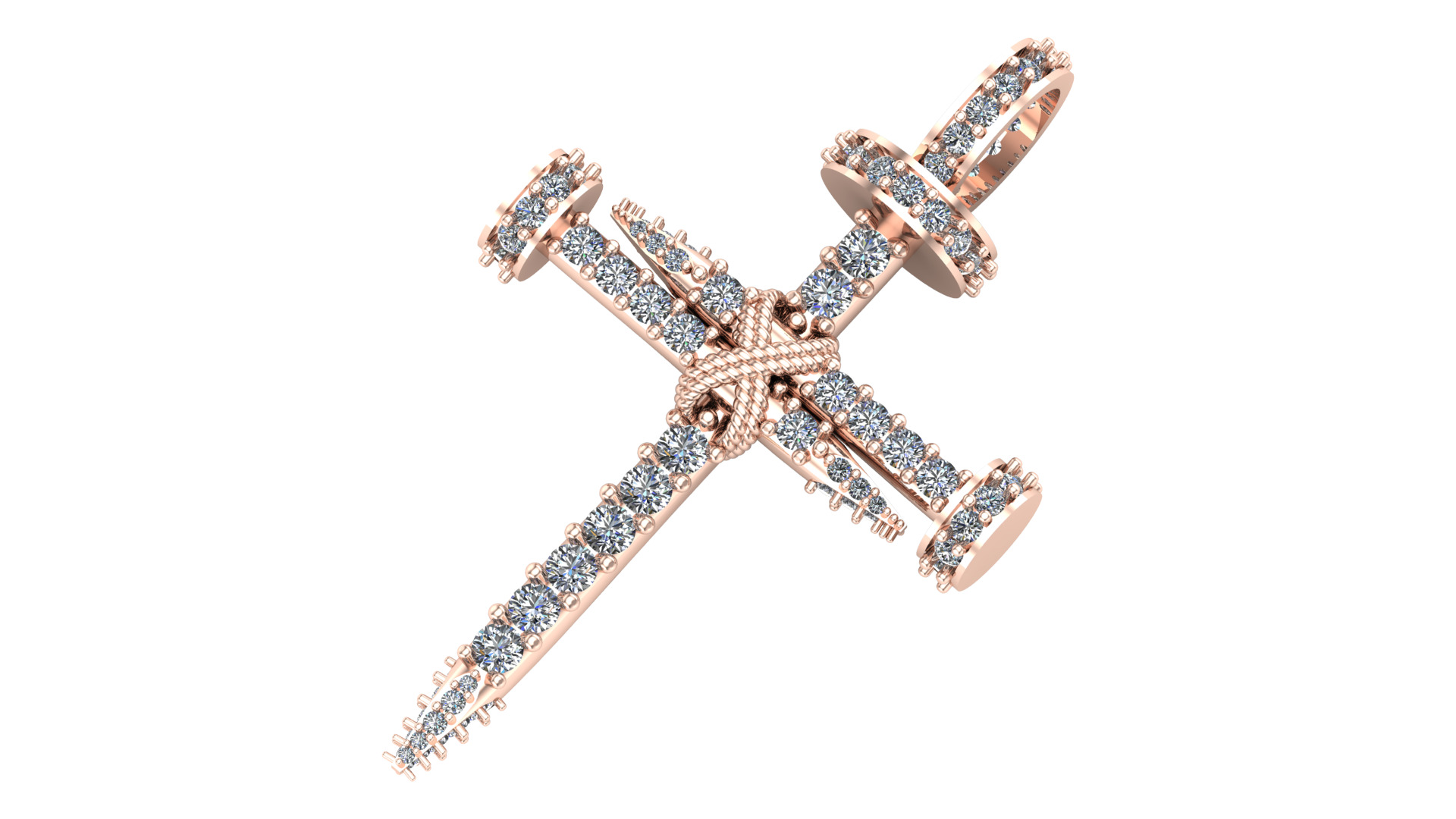 Luxury Nail Cross Pendant - 3D CAD Model 3D print model_3