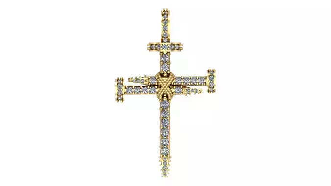 Luxury Nail Cross Pendant - 3D CAD Model