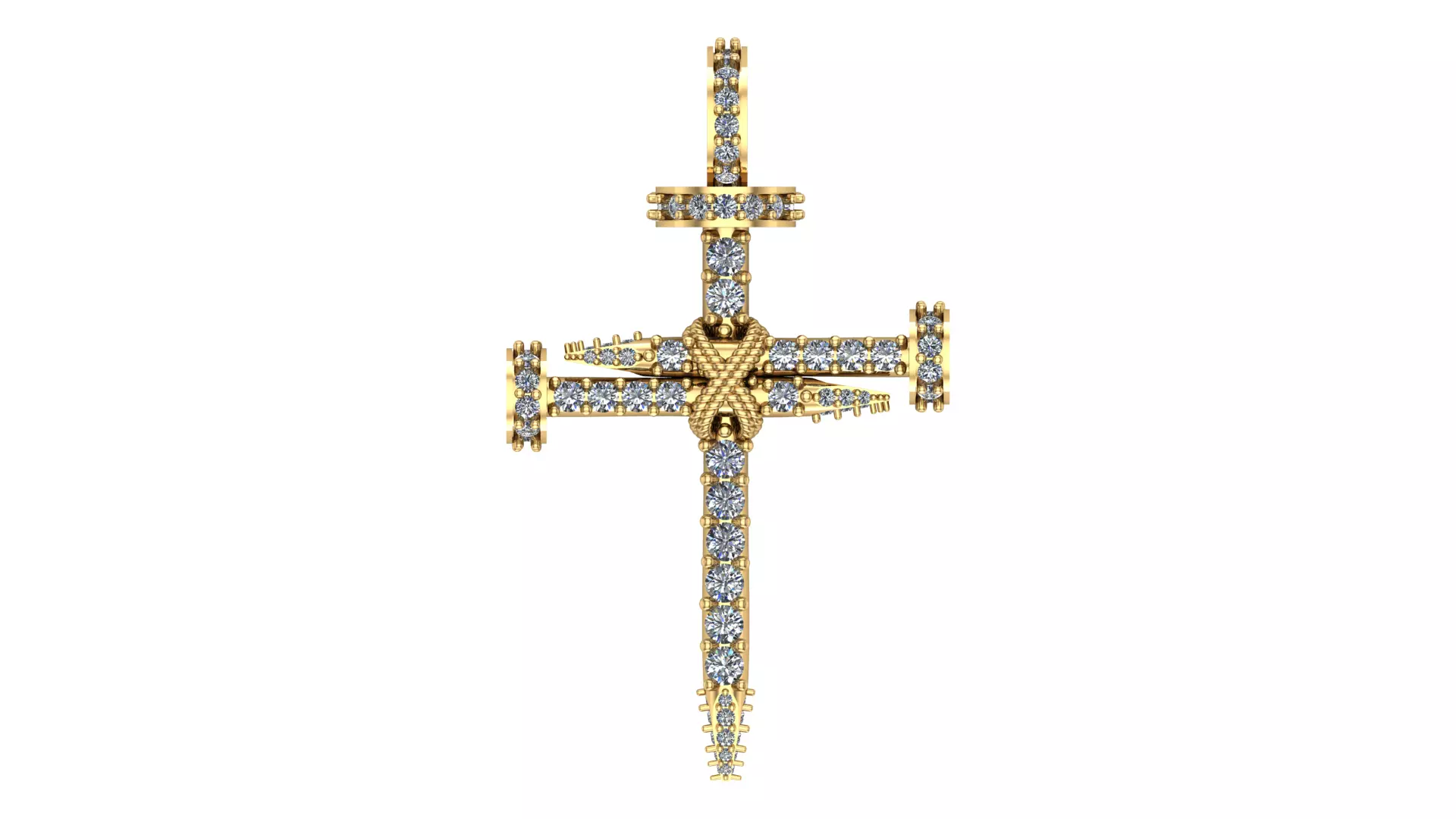 Luxury Nail Cross Pendant - 3D CAD Model 3D print model_0
