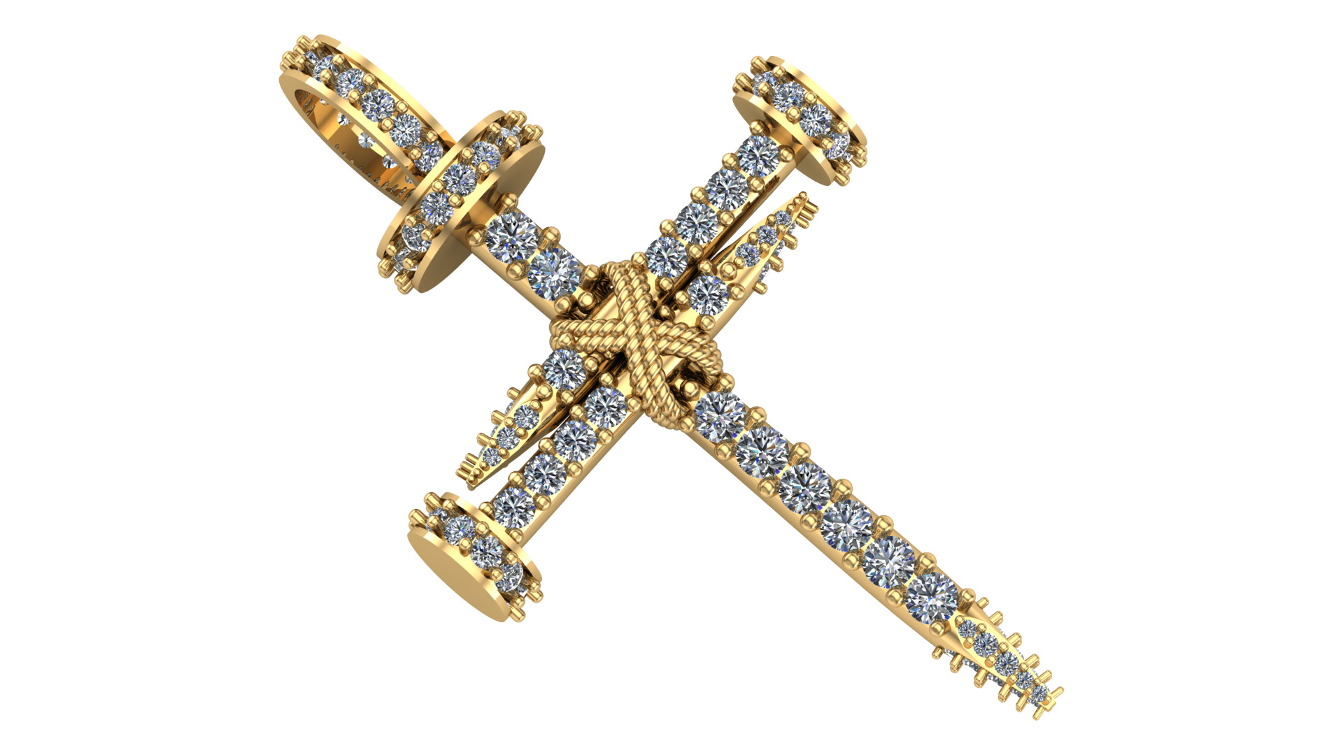 Luxury Nail Cross Pendant - 3D CAD Model 3D print model_1