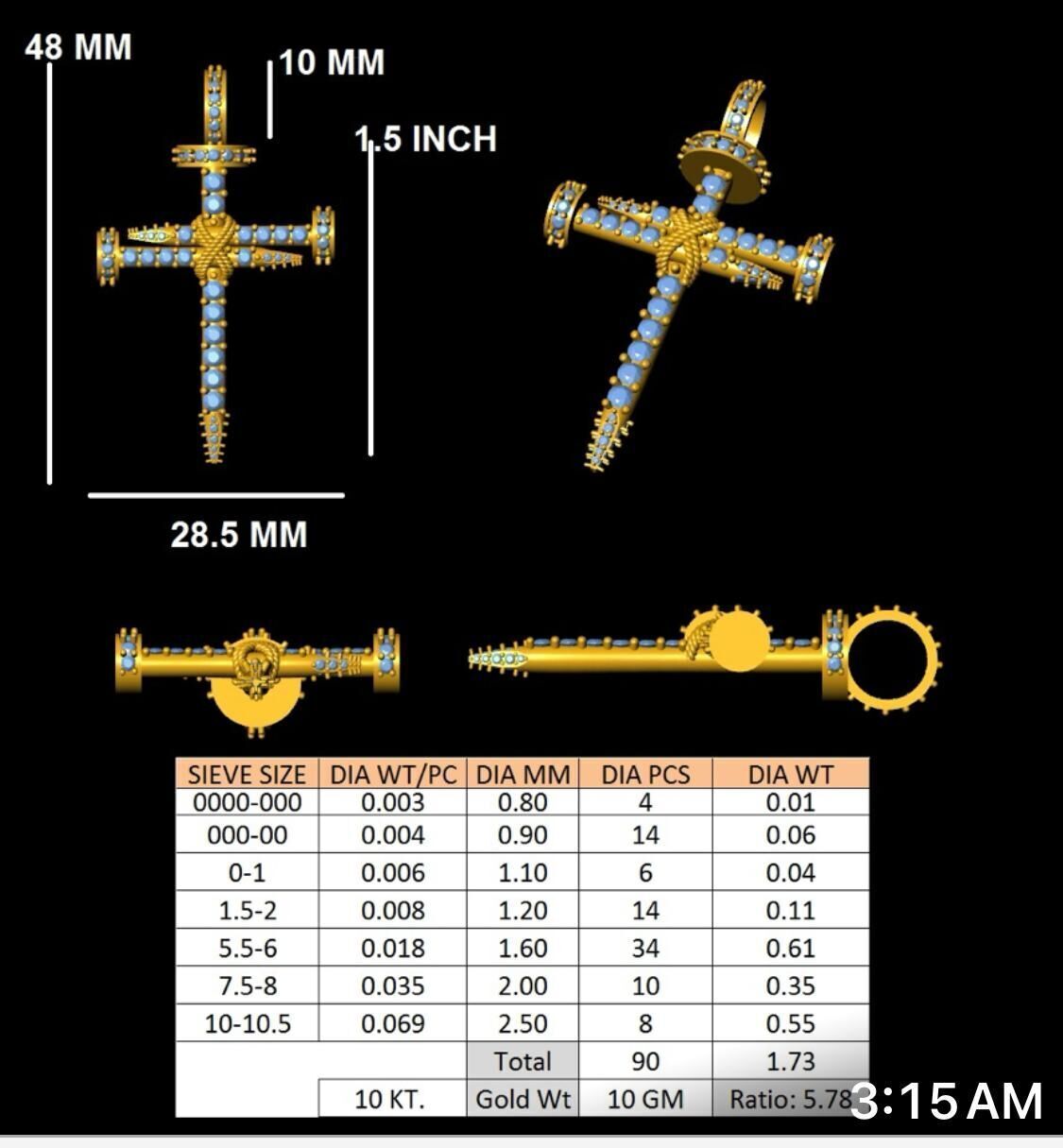 Luxury Nail Cross Pendant - 3D CAD Model 3D print model_4
