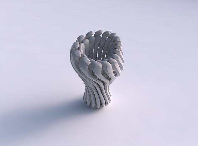 Vase glass shape with beveled muscle structure and soft tips pimp up top