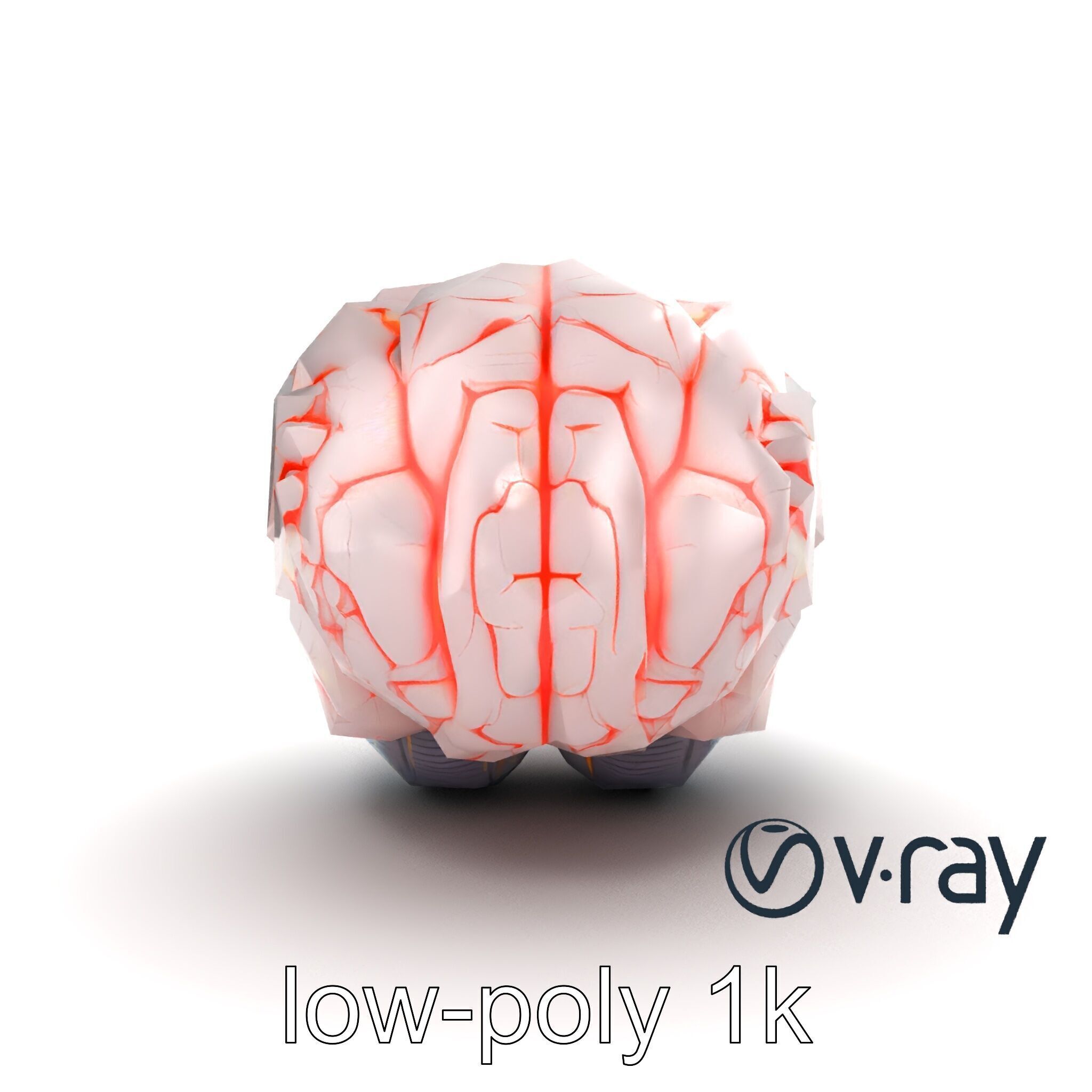 Glowing Stylized Brain Design model pack Low-poly 3D model_21