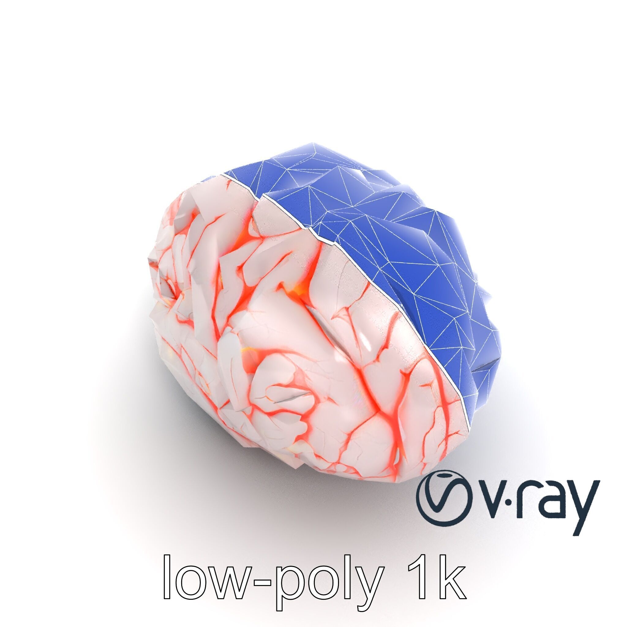Glowing Stylized Brain Design model pack Low-poly 3D model_12