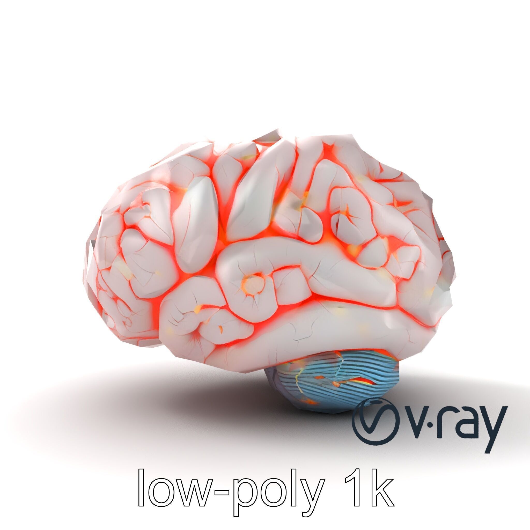 Glowing Stylized Brain Design model pack Low-poly 3D model_15