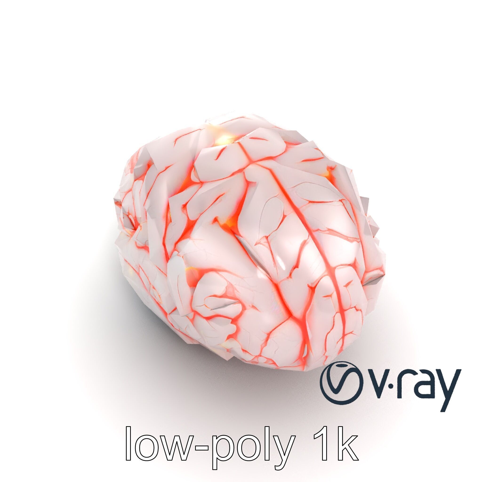 Glowing Stylized Brain Design model pack Low-poly 3D model_18