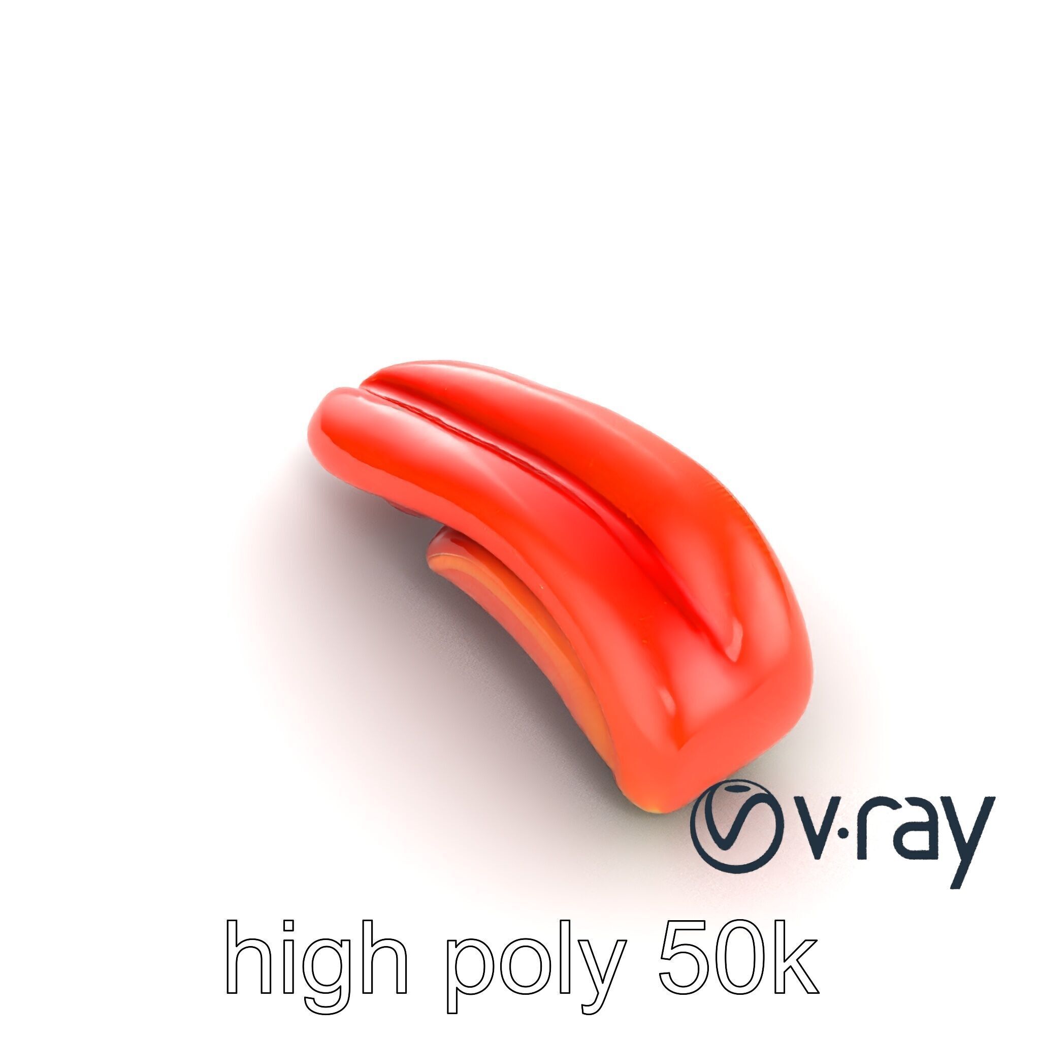 Anatomical Tongue 3D model pack with realistic texture Low-poly 3D model_11