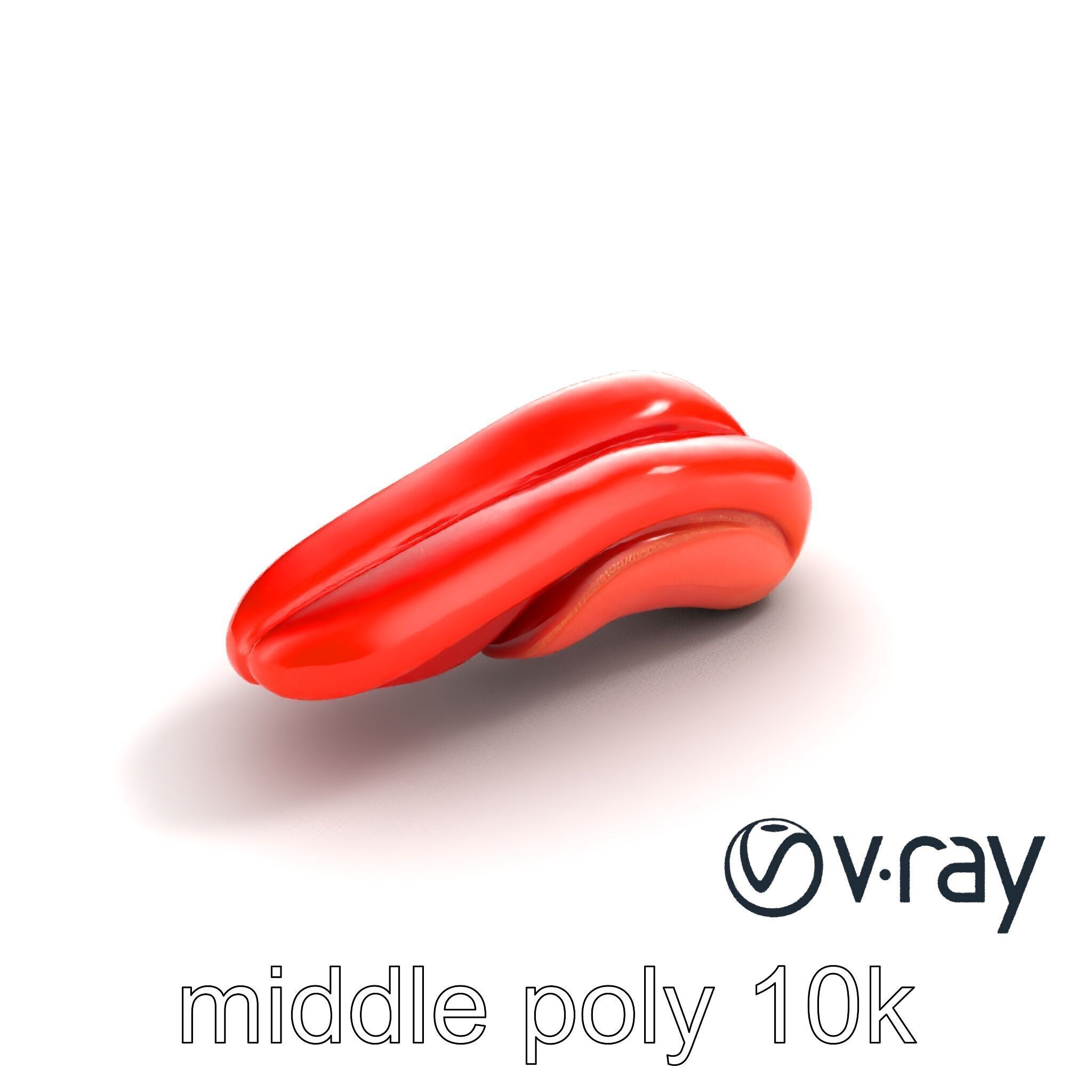 Anatomical Tongue 3D model pack with realistic texture Low-poly 3D model_6