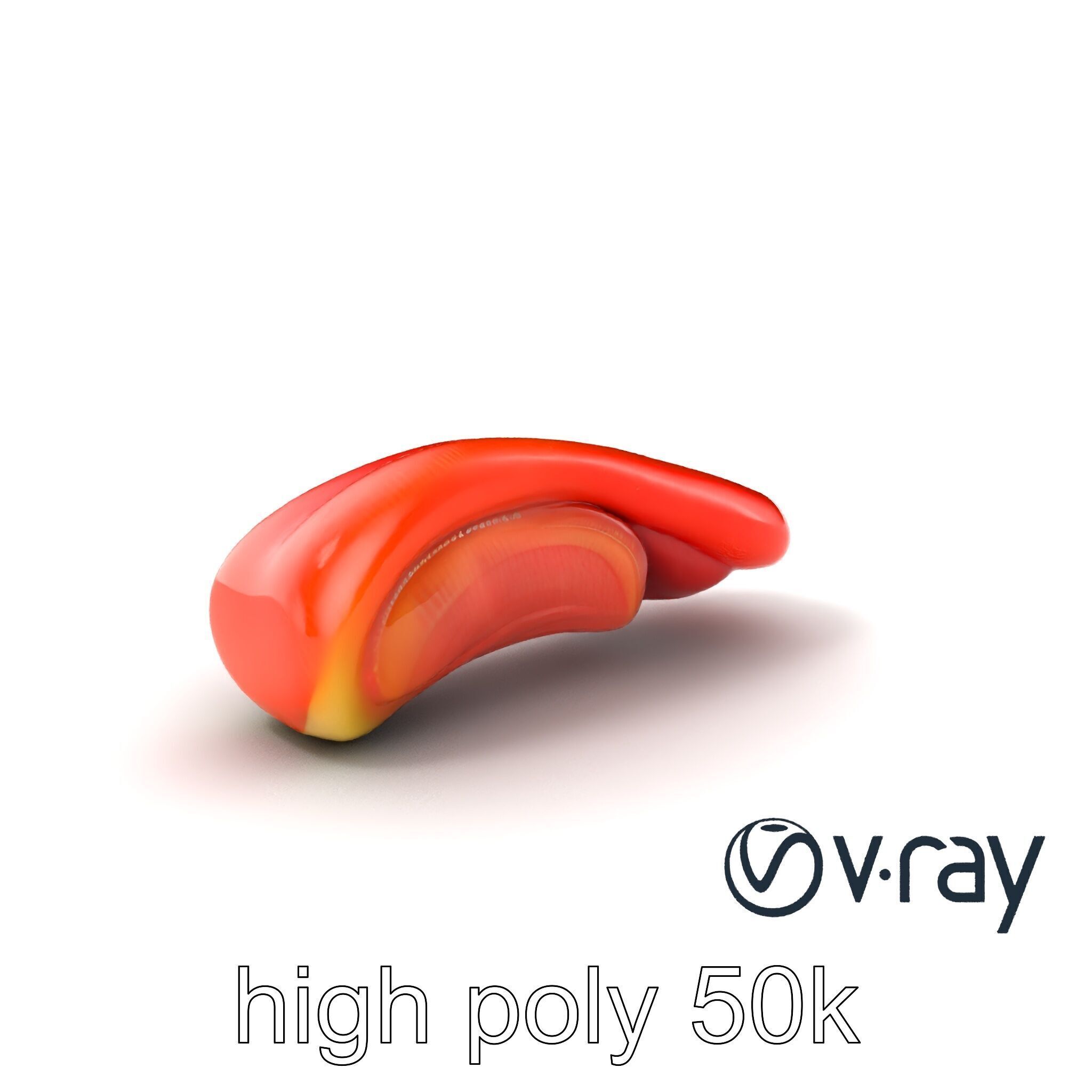 Anatomical Tongue 3D model pack with realistic texture Low-poly 3D model_5