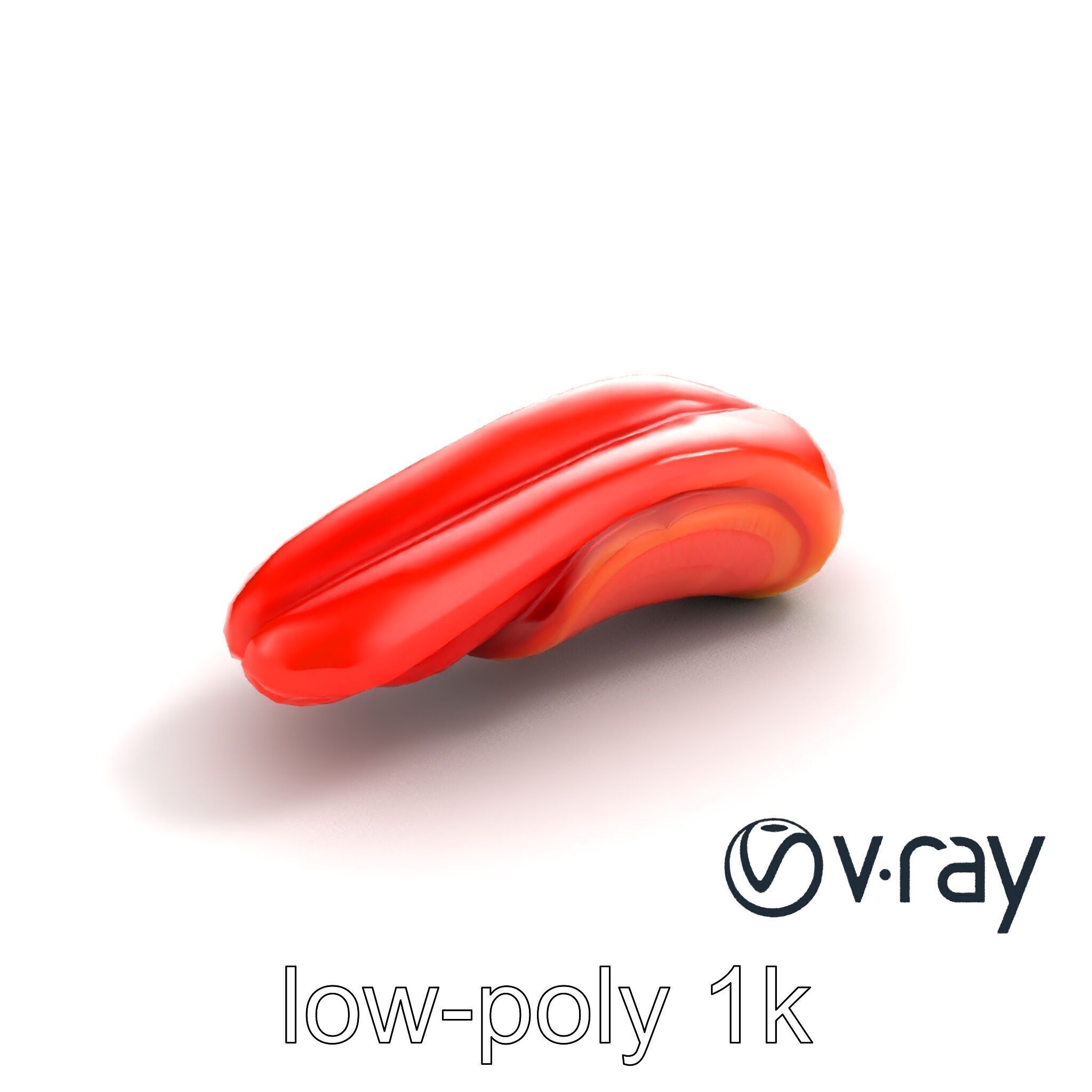 Anatomical Tongue 3D model pack with realistic texture Low-poly 3D model_7