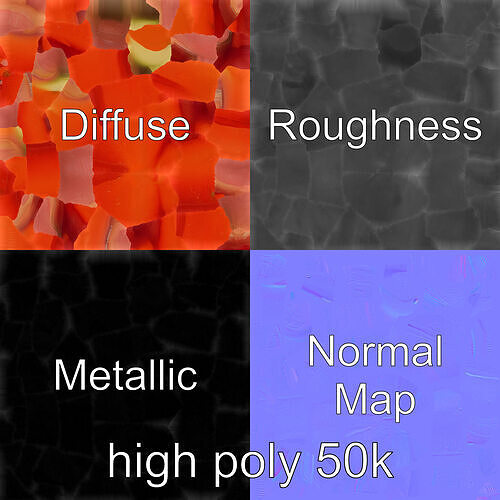 Anatomical Tongue 3D model pack with realistic texture Low-poly 3D model