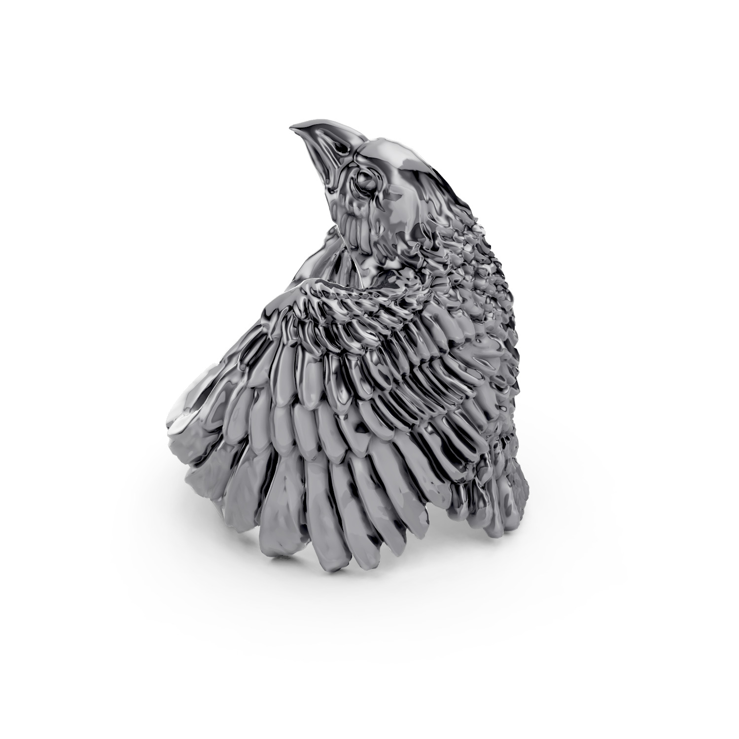 Crow Ring 3D print model_6